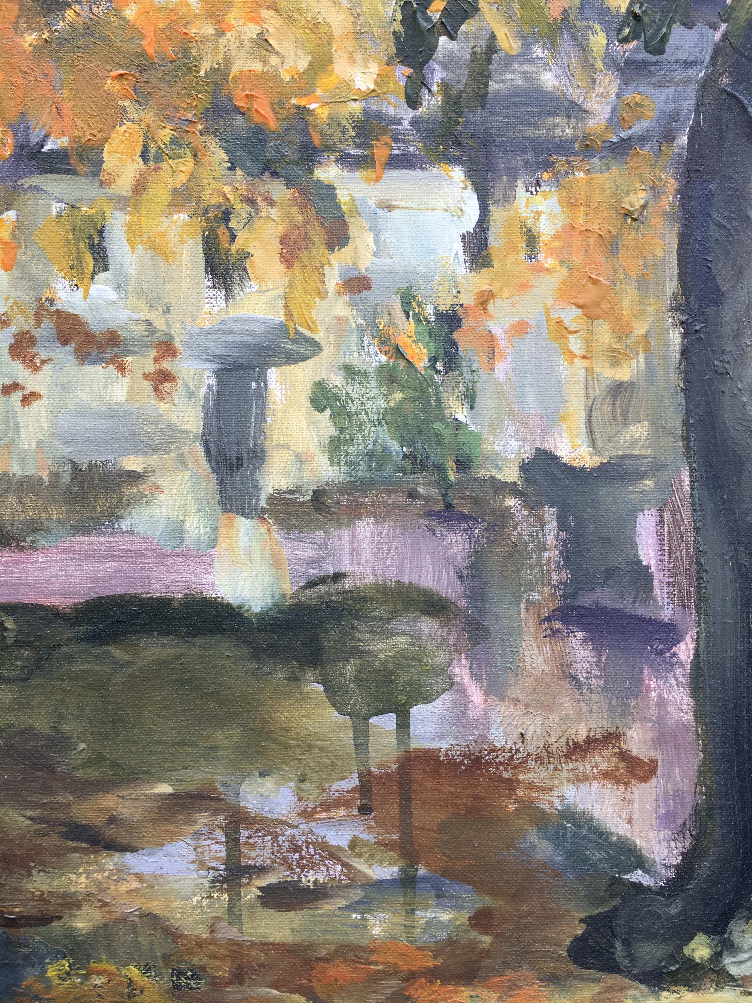Trittico originale-Autunno a Londra-plein air-Artista britannico premiato -Oliri di grandi dimensioni in vendita 15