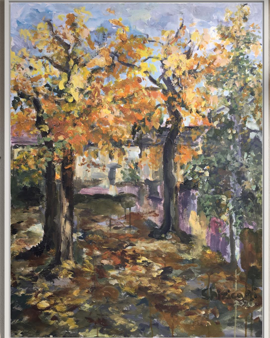Non c'è niente di meglio di un autunno britannico. La serie Autumn in London è uno dei progetti più personali di Shizico Yi; i colori delicati, le sue caratteristiche pennellate espressive e confidenti sono un classico immediato della lunga carriera