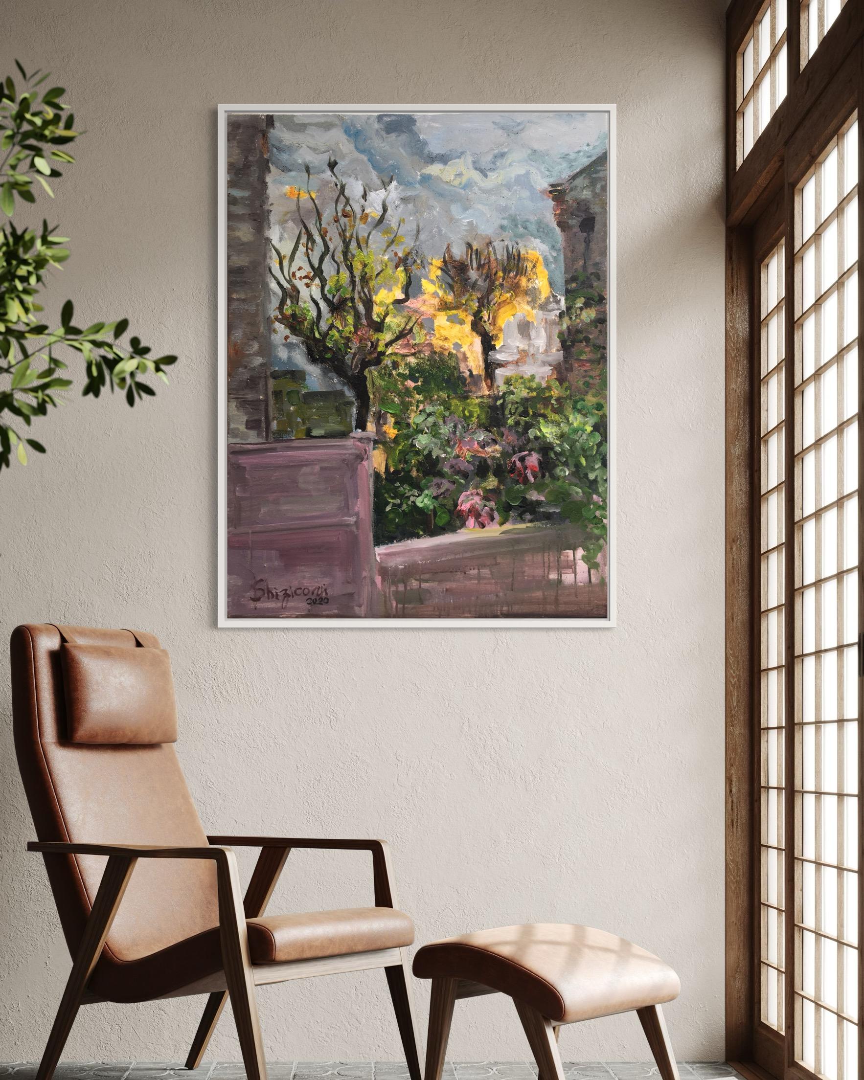 Trittico originale-Autunno a Londra-plein air-Artista britannico premiato -Oliri di grandi dimensioni in vendita 3