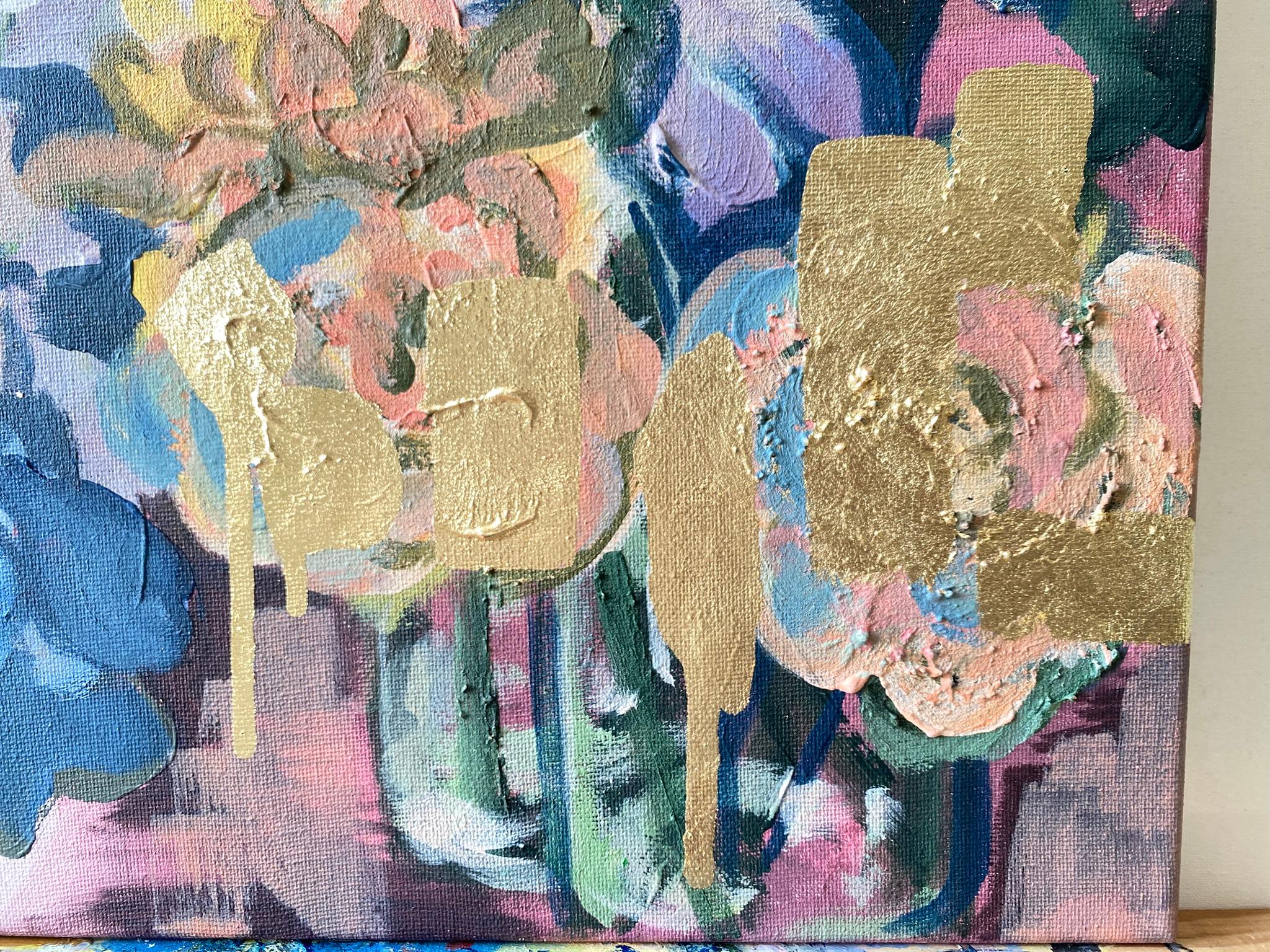 Original-Once in a Sturgeon Moon-British Awarded Artist-plein air-Gold Leaf For Sale 9