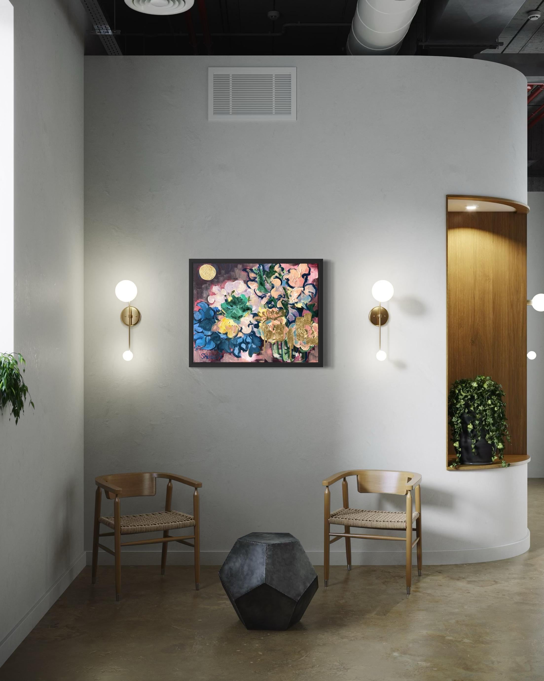 Original-Once in a Sturgeon Moon-British Awarded Artist-plein air-Summer Blooms (Abstrakter Impressionismus), Painting, von Shizico Yi