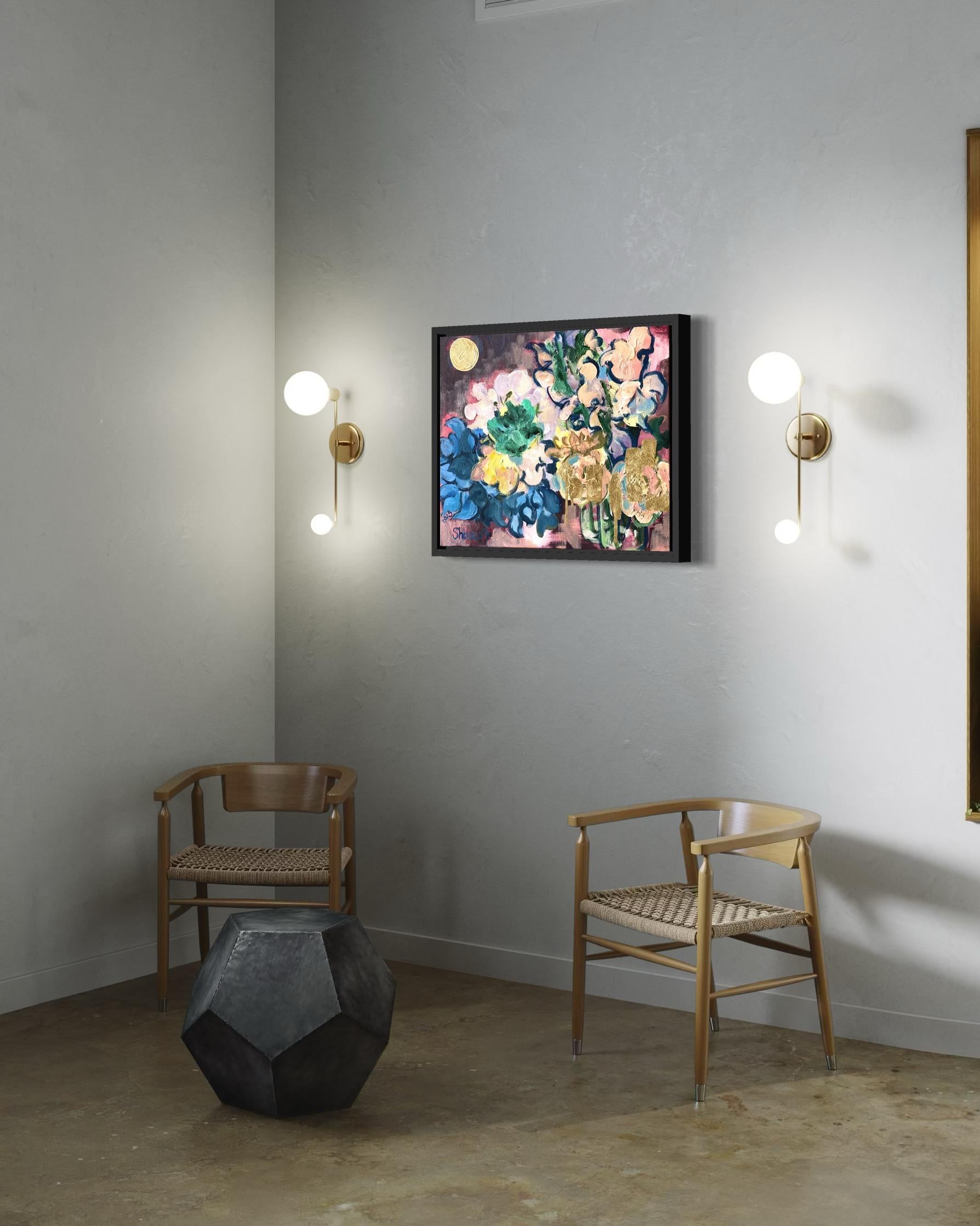 Original-Once in a Sturgeon Moon-British Awarded Artist-plein air-Summer Blooms im Angebot 8