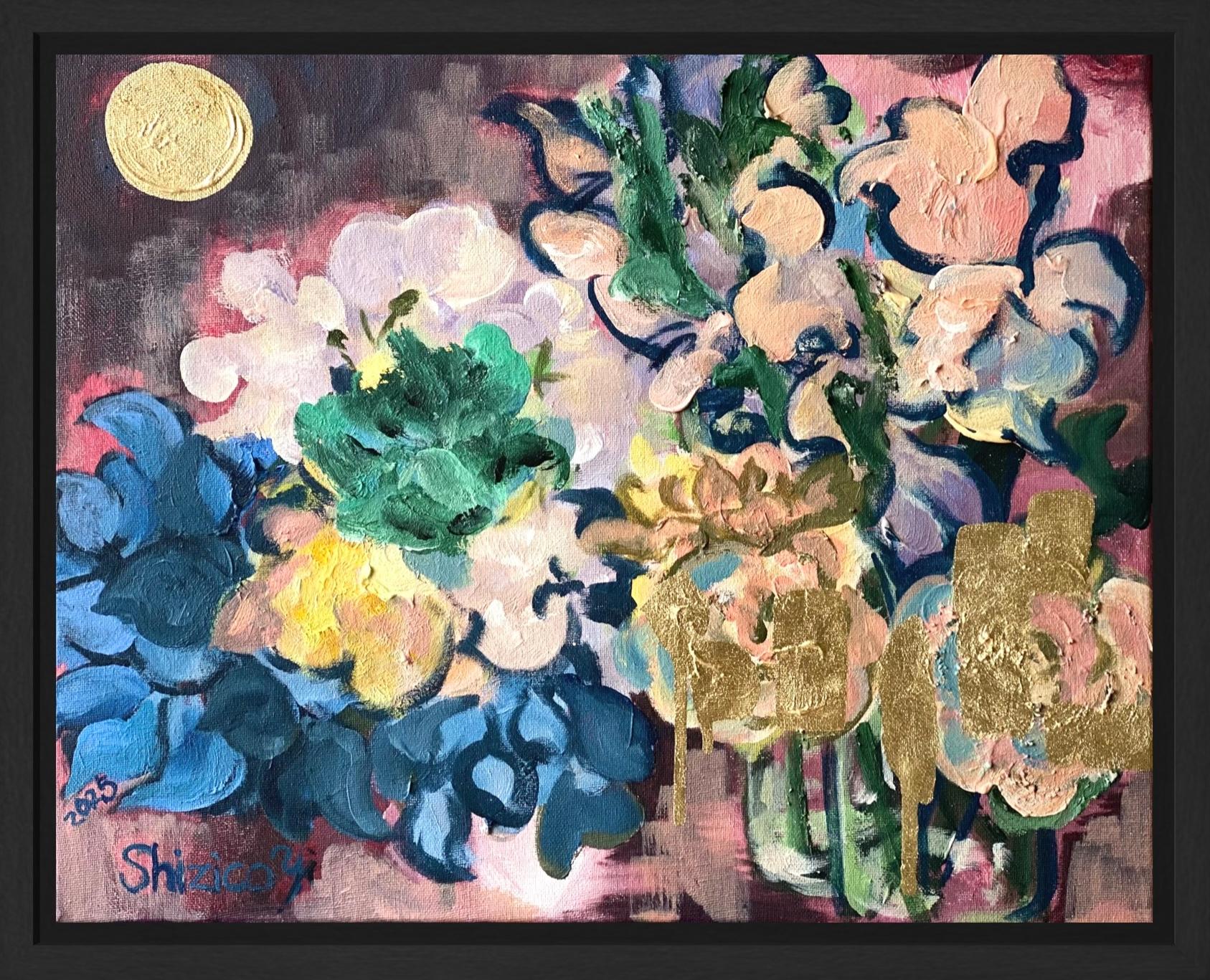 Original-Once in a Sturgeon Moon-British Awarded Artist-plein air-Summer Blooms (Braun), Landscape Painting, von Shizico Yi