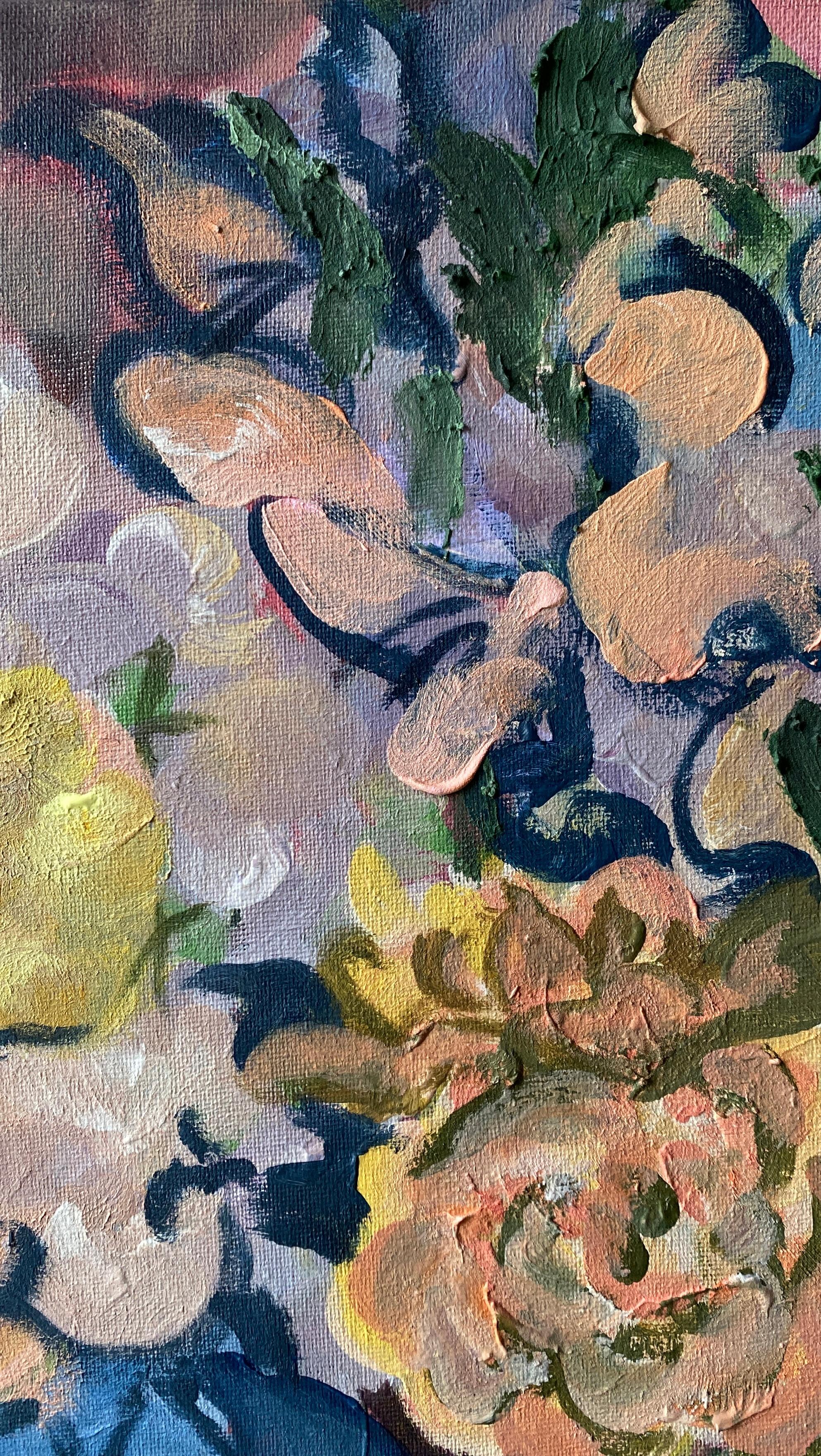 Original-Once in a Sturgeon Moon-British Awarded Artist-plein air-Summer Blooms For Sale 5