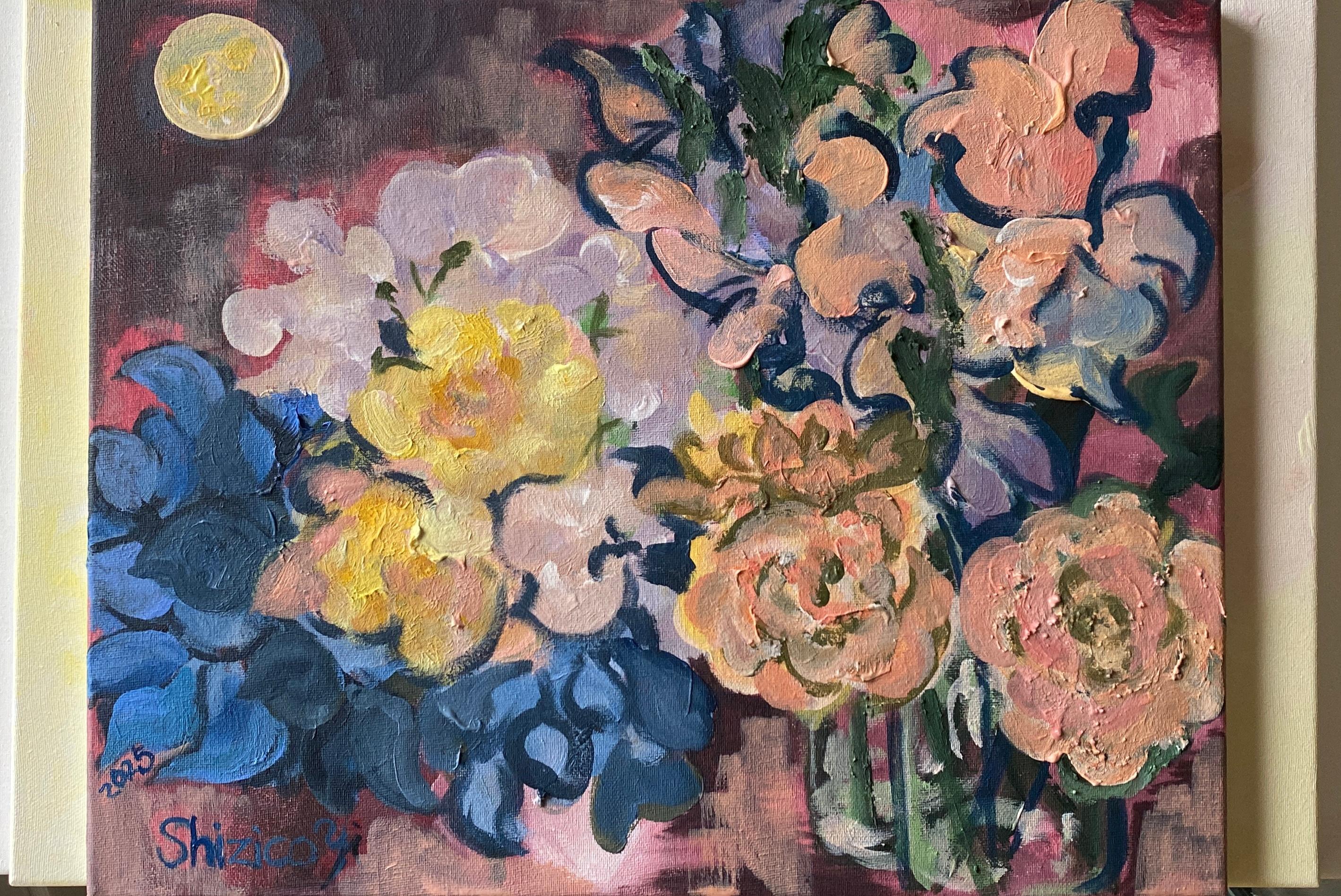 Original-Once in a Sturgeon Moon-British Awarded Artist-plein air-Summer Blooms For Sale 6