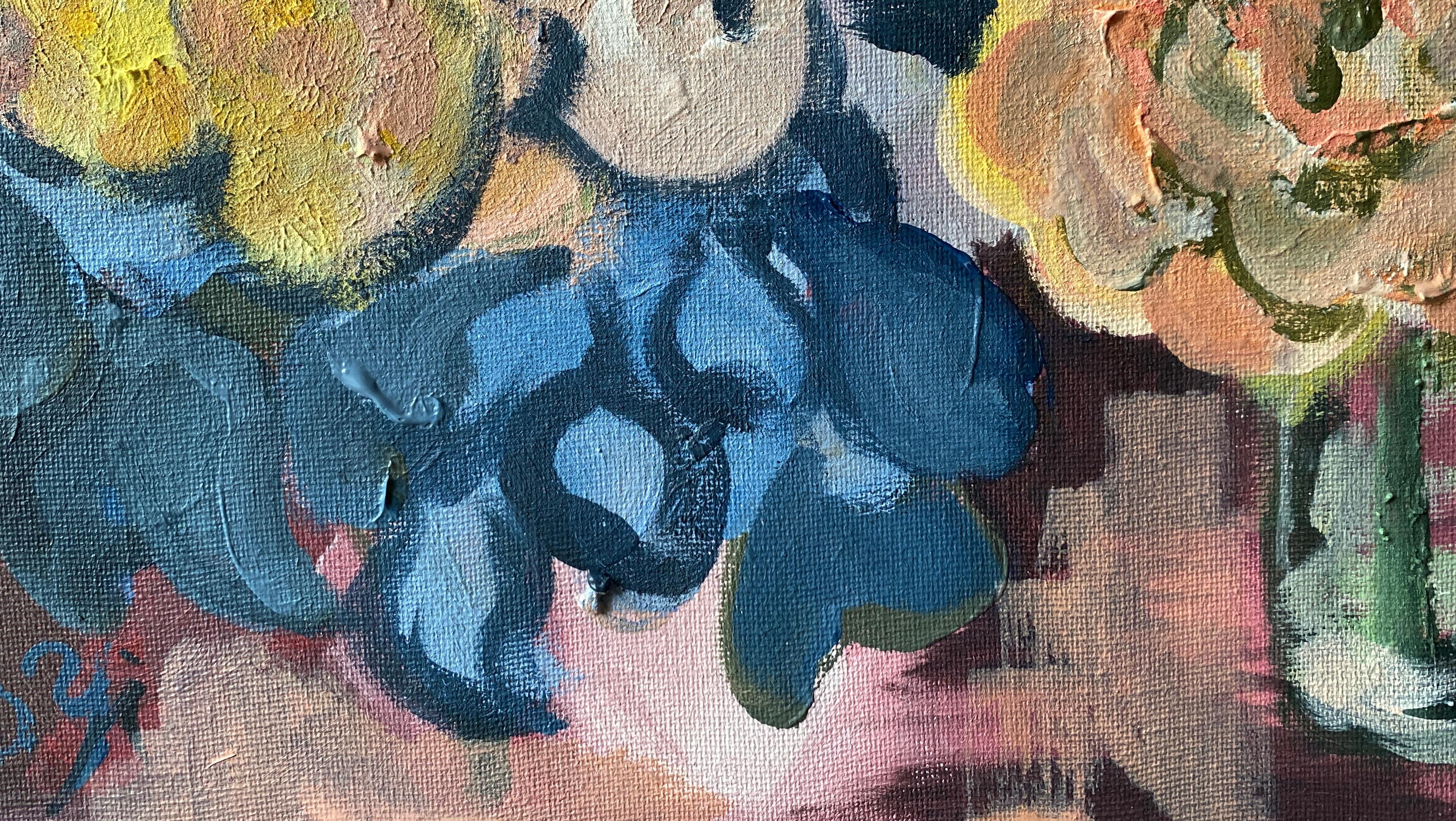 Original-Once in a Sturgeon Moon-British Awarded Artist-plein air-Summer Blooms For Sale 13