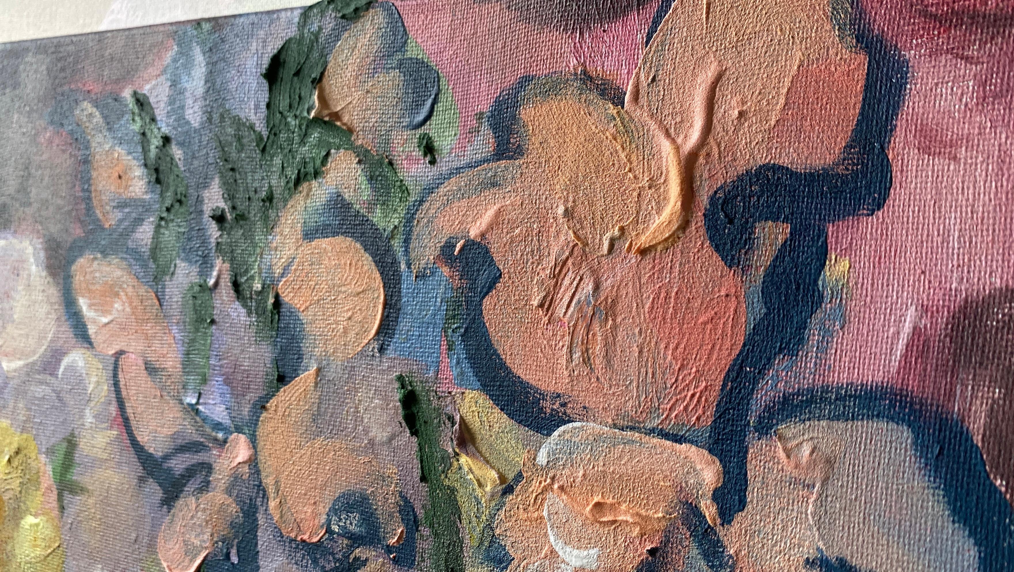 Original-Once in a Sturgeon Moon-British Awarded Artist-plein air-Summer Blooms For Sale 14