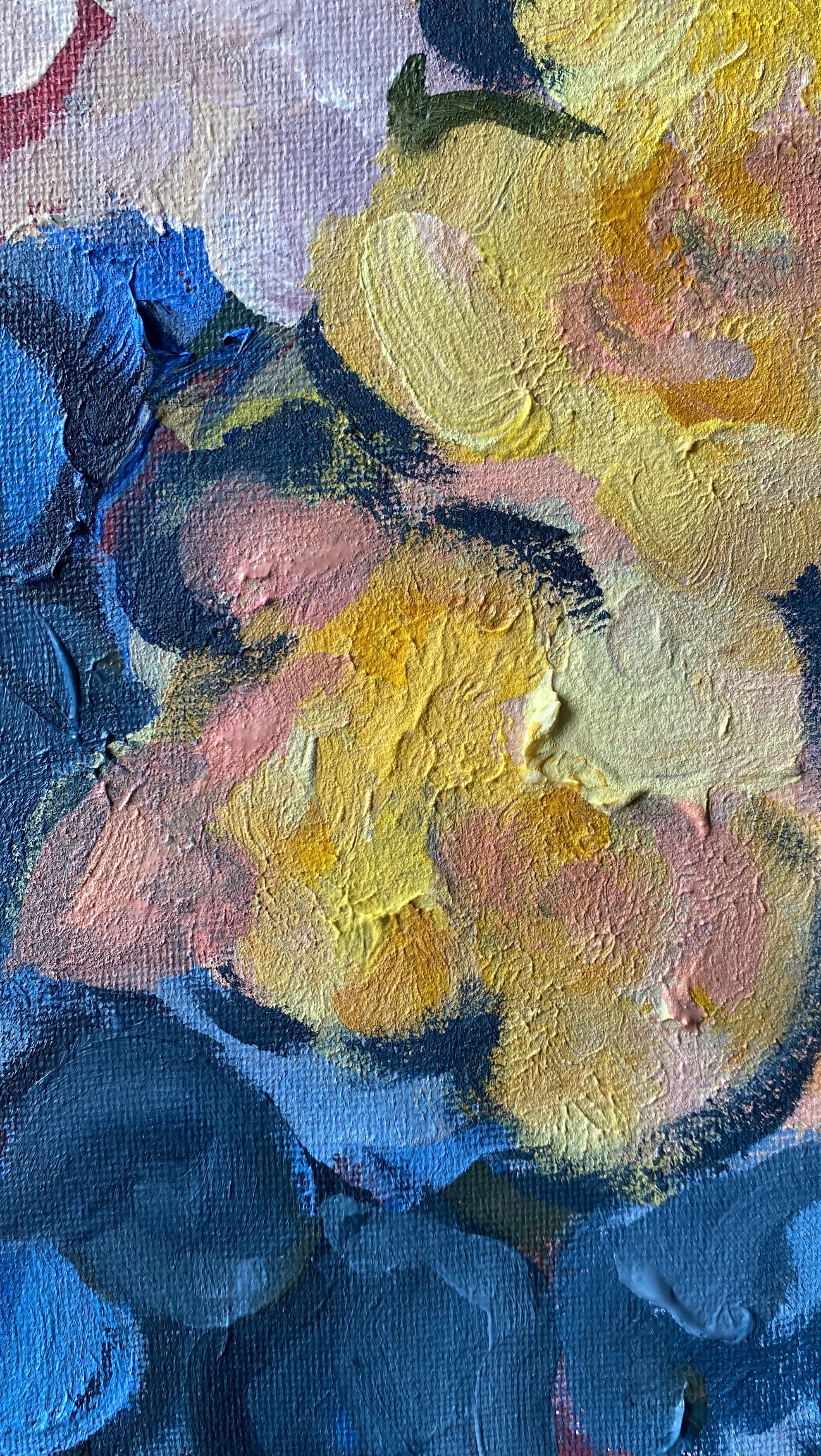 Original-Once in a Sturgeon Moon-British Awarded Artist-plein air-Summer Blooms For Sale 2