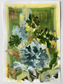 Originale - Peonia estiva - Impasto - Artista premiato in Gran Bretagna - Olio, foglia d'oro - en plein air