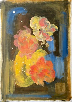 Original-Peony Summer-New Abstract-Awarded Woman Artist-Gold Leaf and oil paper