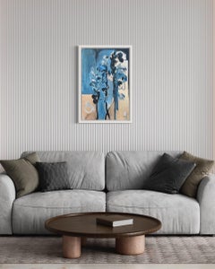 Original-Primary Blue-White Butterfly Expression -UK Awarded Artist-CottageGarden