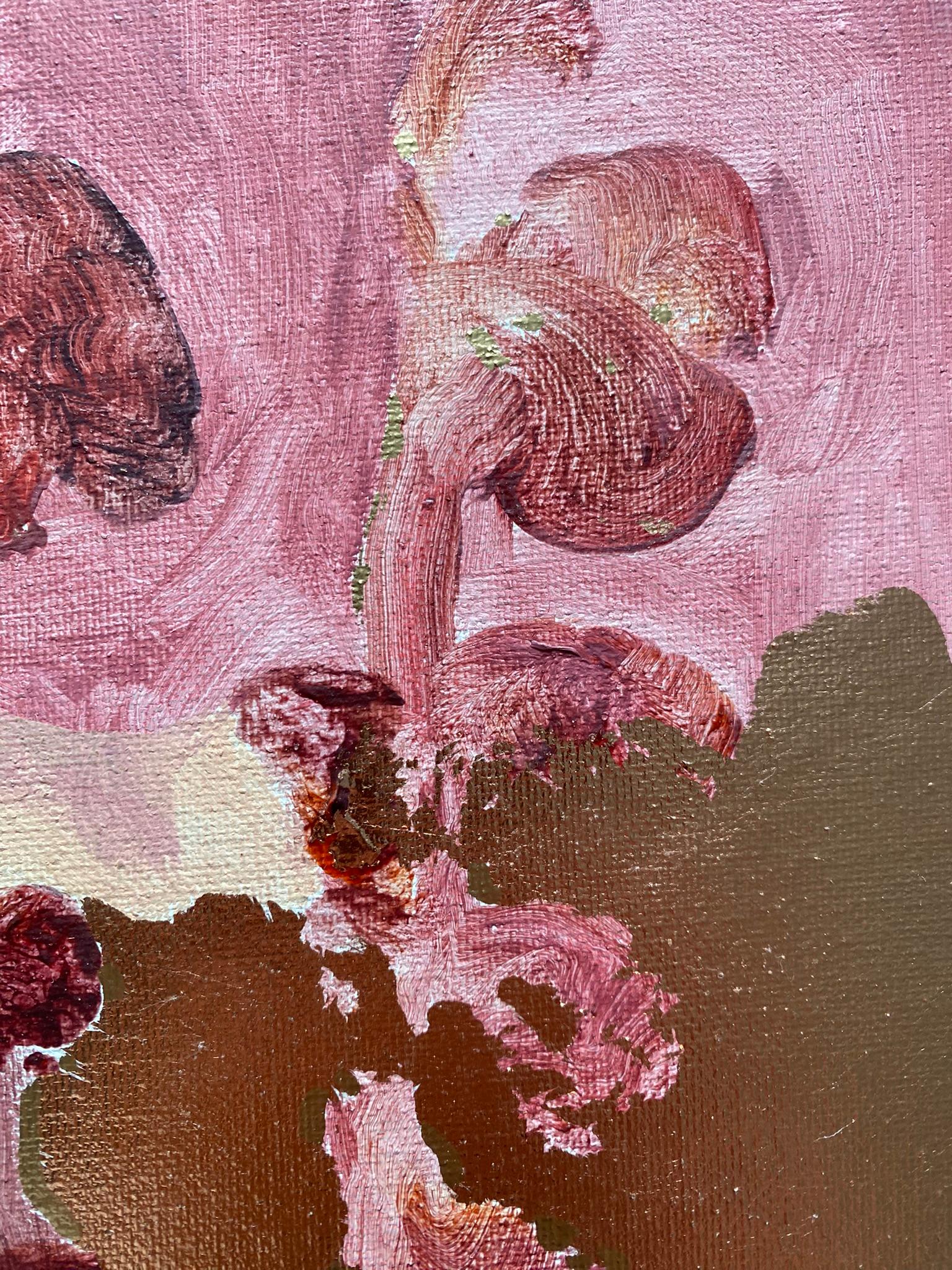 Original-Primary Red-Sunlit-British Awarded Artist-Gold Leaf oil on canvas For Sale 6