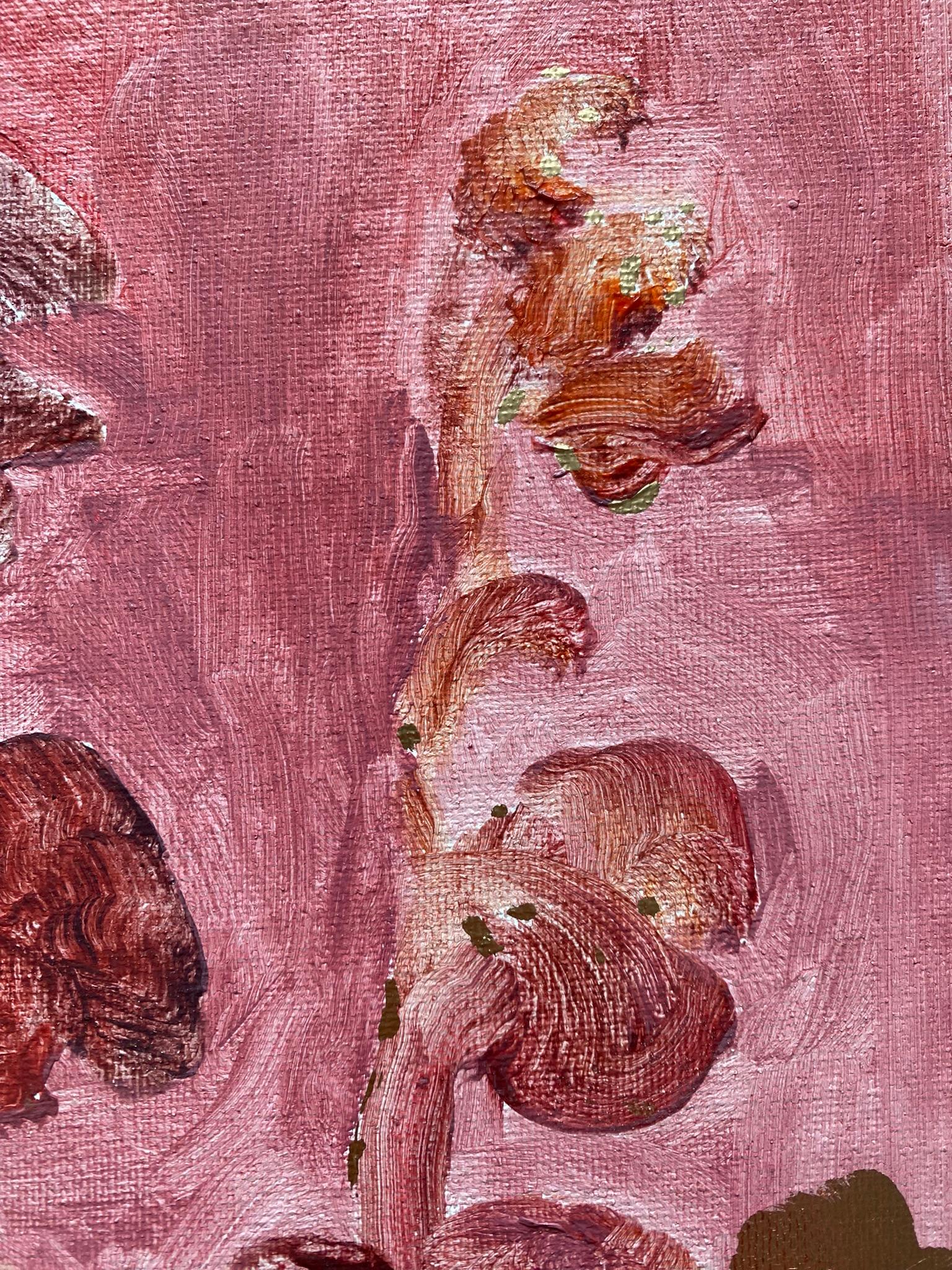 Original-Primary Red-Sunlit-British Awarded Artist-Gold Leaf oil on canvas For Sale 7