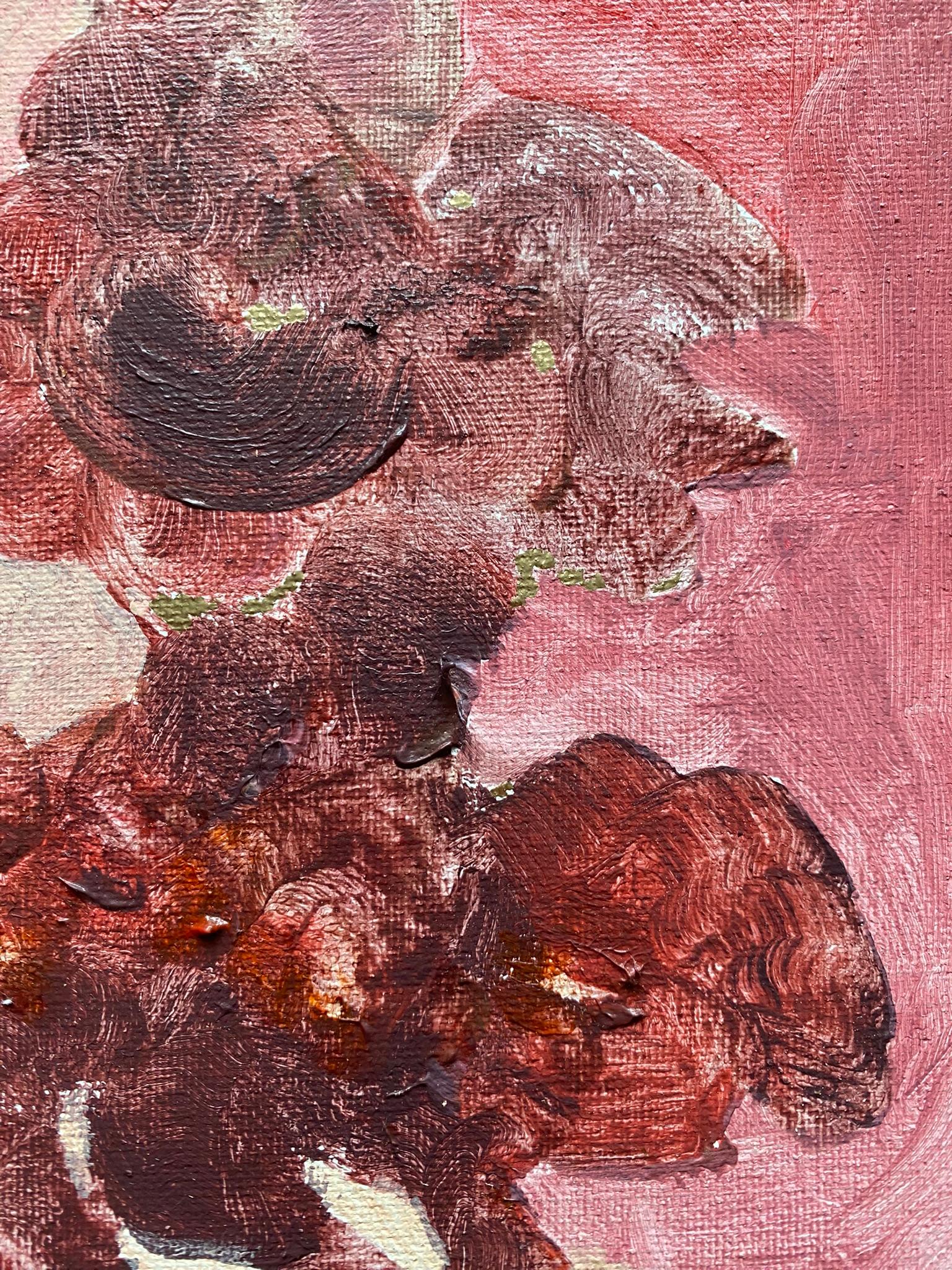 Original-Primary Red-Sunlit-British Awarded Artist-Gold Leaf oil on canvas For Sale 8