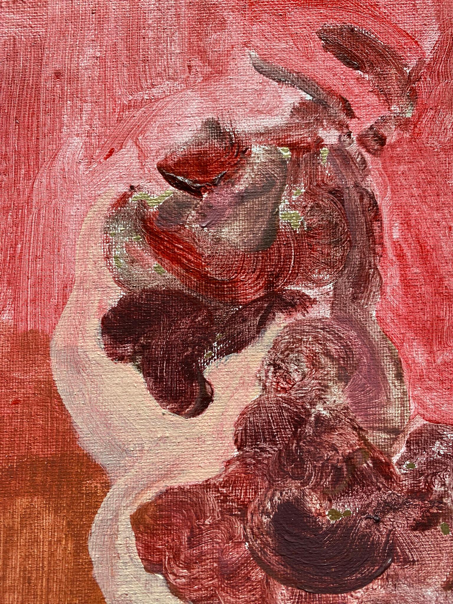 Original-Primary Red-Sunlit-British Awarded Artist-Gold Leaf oil on canvas For Sale 10