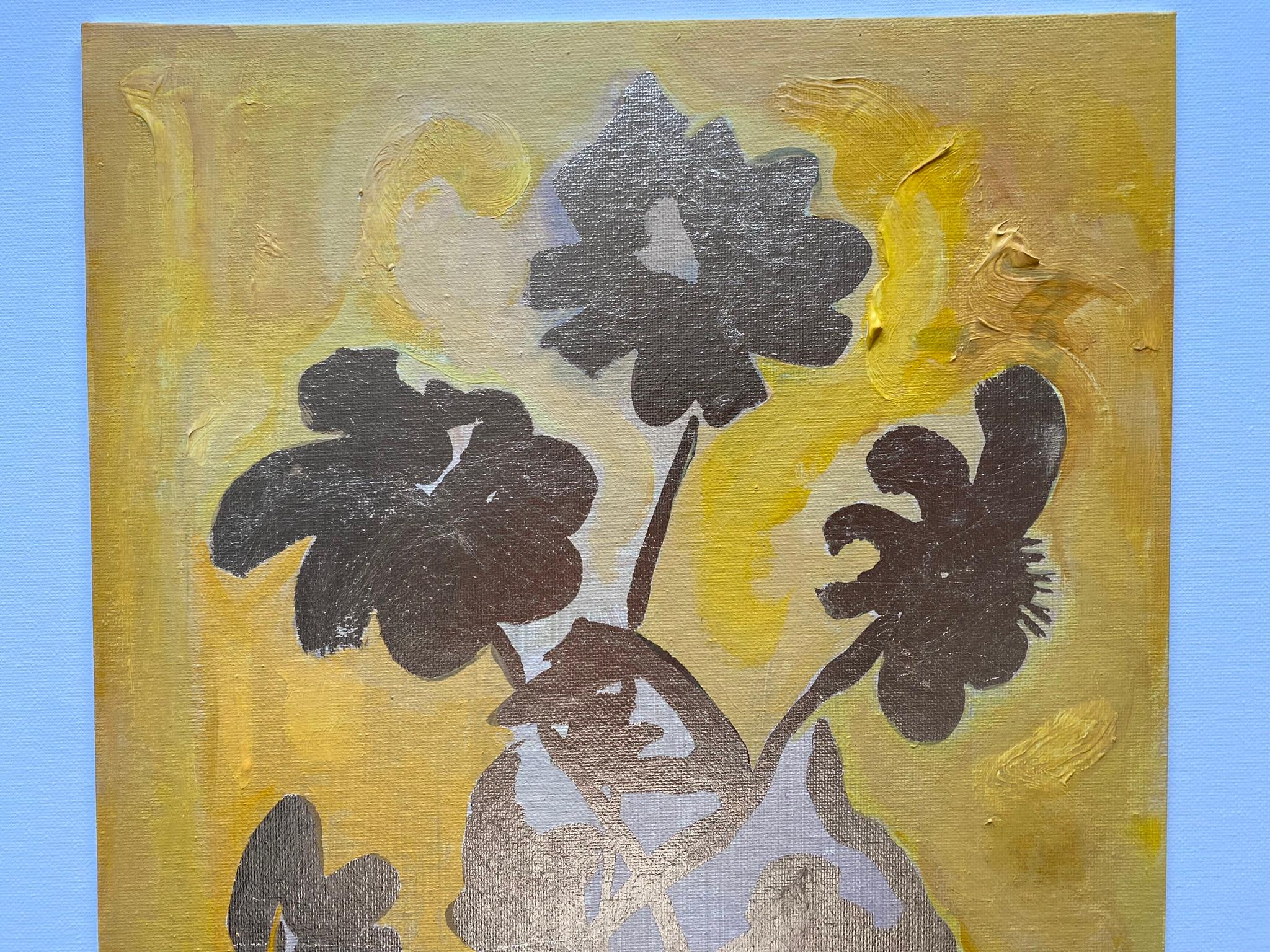 Original-Primary Yellow-Sunlit-Abstract-Expression-Gold Leaf-UK Awarded Artist 10
