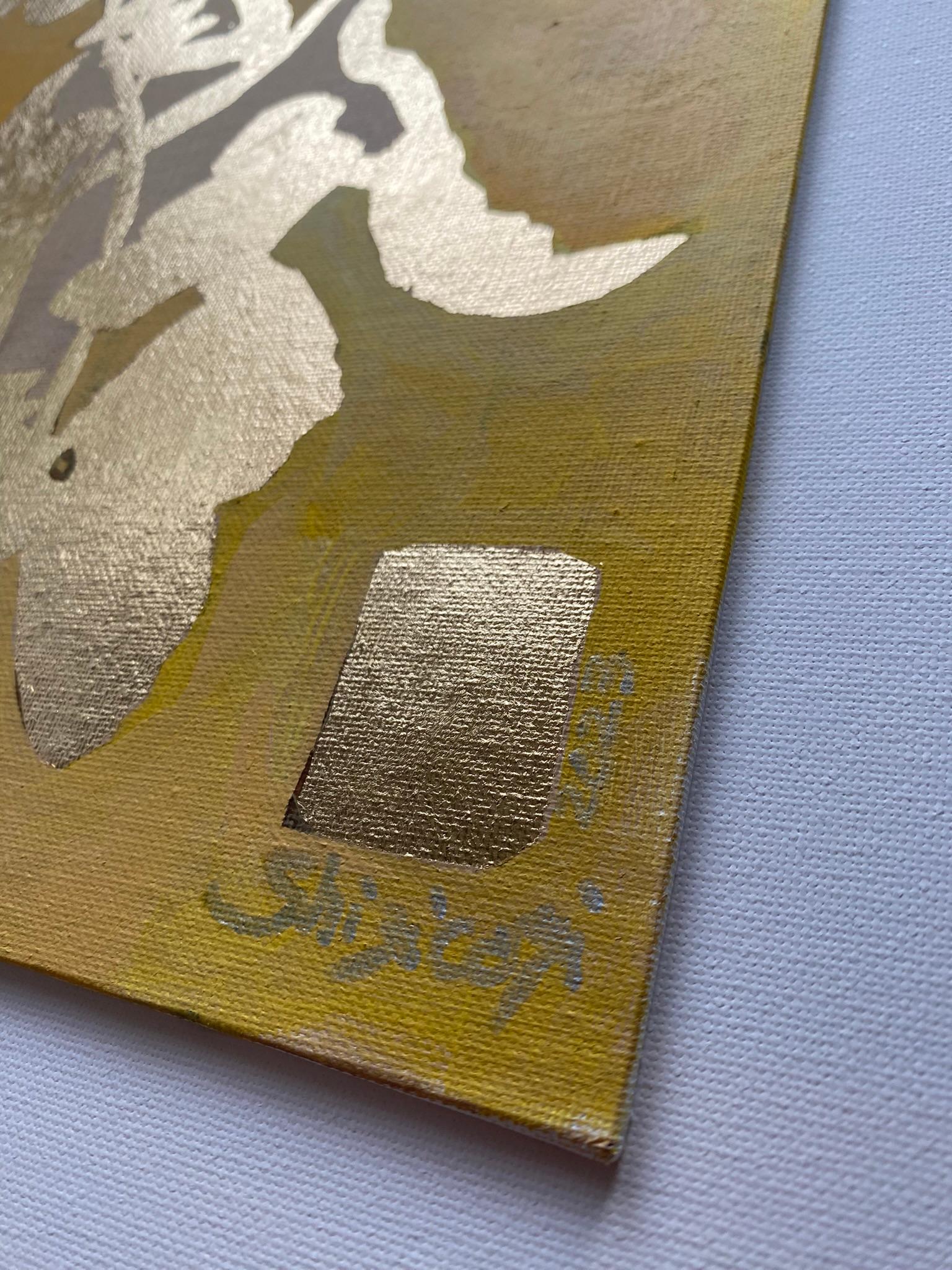 Original-Primary Yellow-Sunlit-Abstract-Expression-Gold Leaf-UK Awarded Artist 1