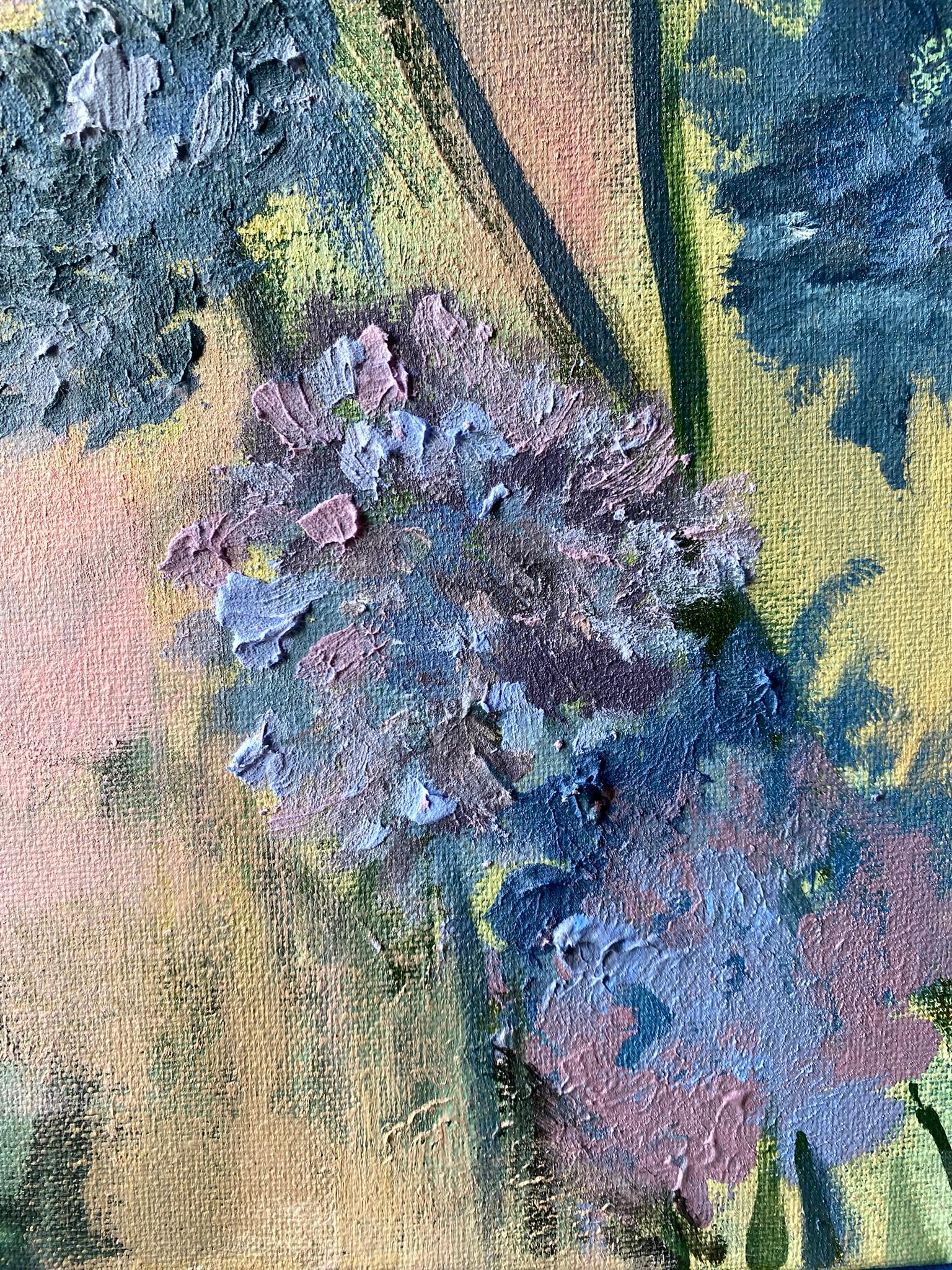 Original-Purple Misty Alliums-British Awarded Artist-impasto-oil-plein air im Angebot 2