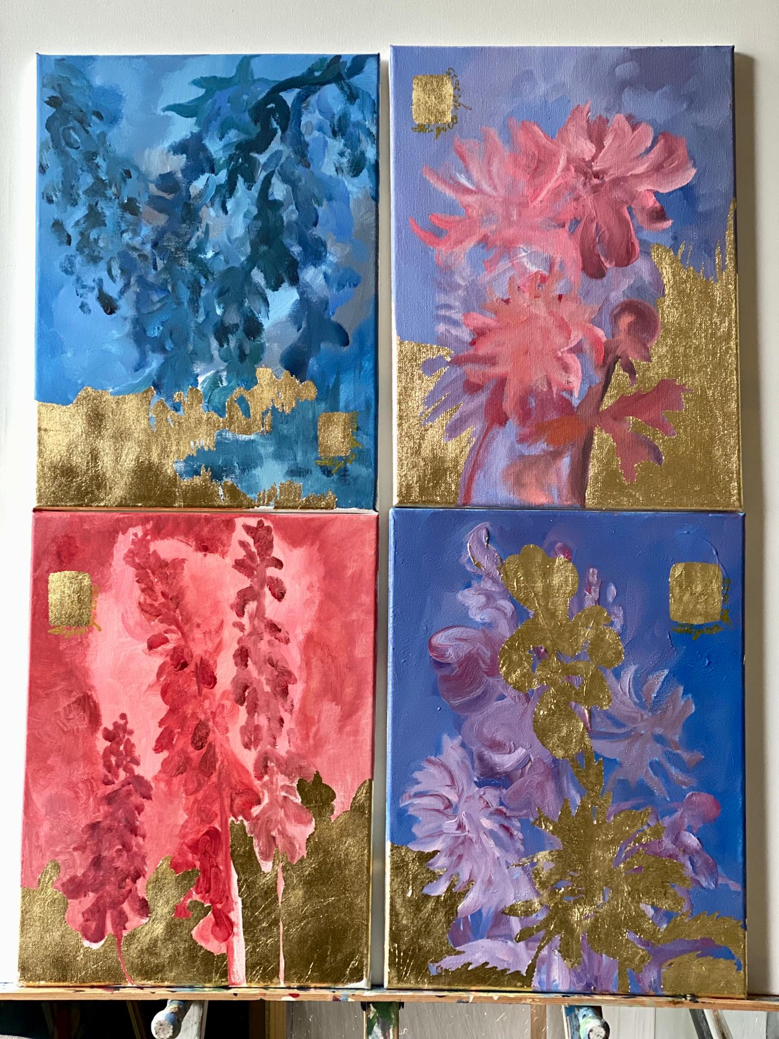 Original Quadriptychon-Sunlit Series-British Awarded Artist-Gold Leaf with Oil im Angebot 16