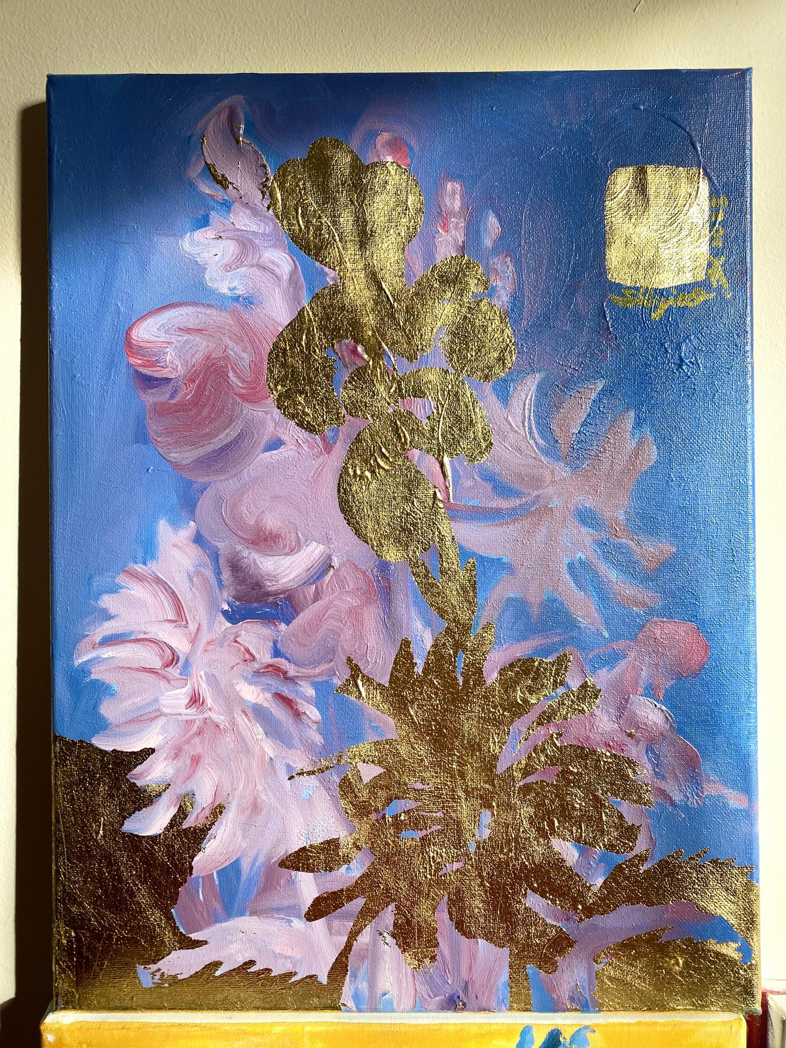 Original Quadriptych-Sunlit Series-British Awarded Artist-Gold Leaf with Oil 2