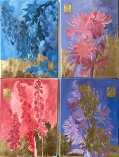 Original Quadriptych-Sunlit Series-British Awarded Artist-Gold Leaf with Oil