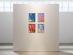 Original Quadriptych-Sunlit Series-British Awarded Artist-Gold Leaf with Oil