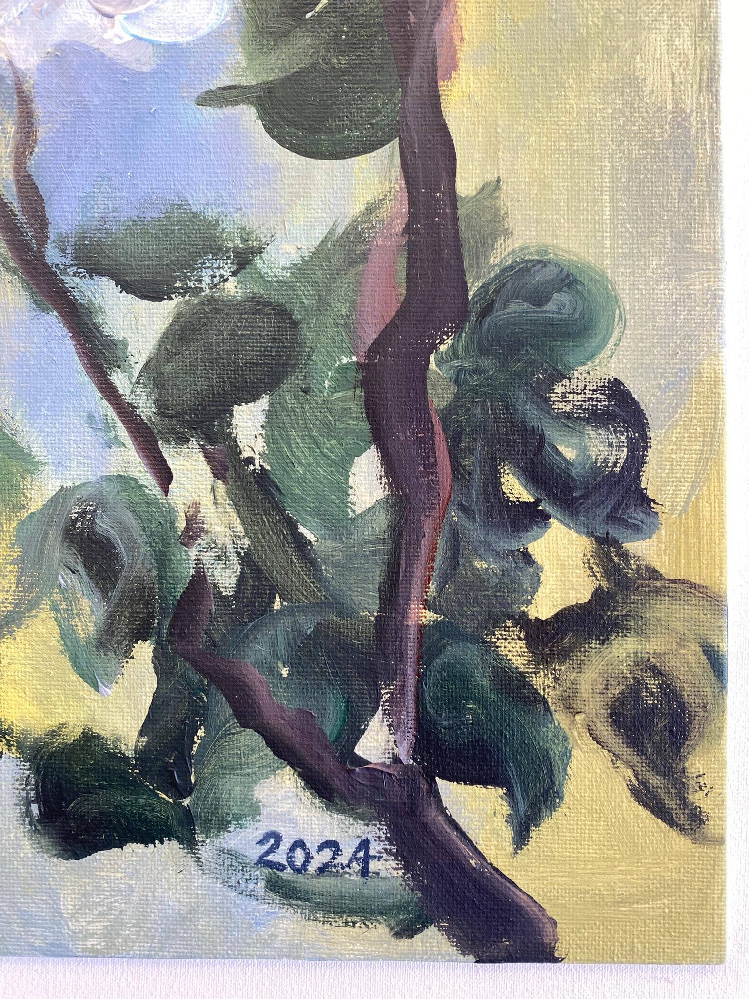 Original-Rosarium-La Vie en Rose: Sommerblüten-Serie-British Awarded Artist (Grau), Abstract Painting, von Shizico Yi