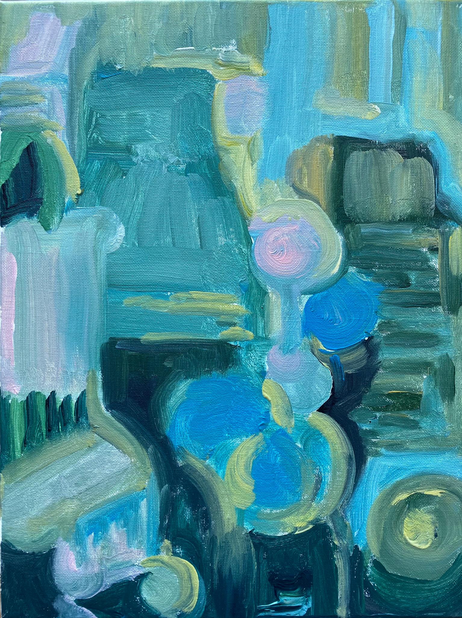 Dúos de primavera-Serie original de 8-Artista británico galardonado-Paisaje abstracto-Oleo en venta 3