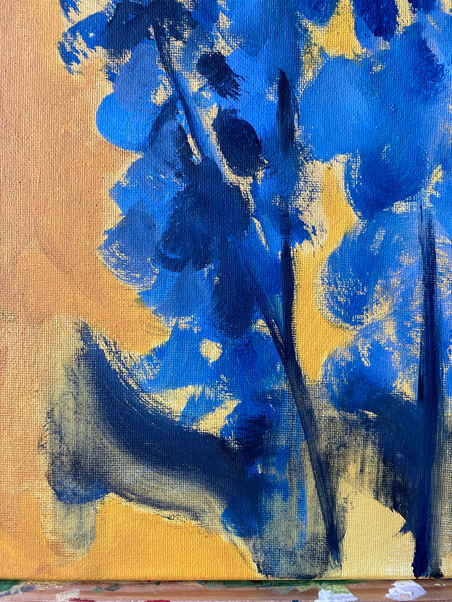 Set originale-Foxgloves-Artista britannico premiato-Giallo, viola-Impasto-foglia d'oro in vendita 7