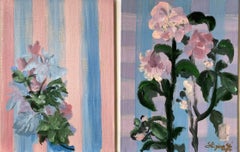 Original Diptych-British Awarded Artist-feat. Scottish Tartan vs Camelia-Dahlia