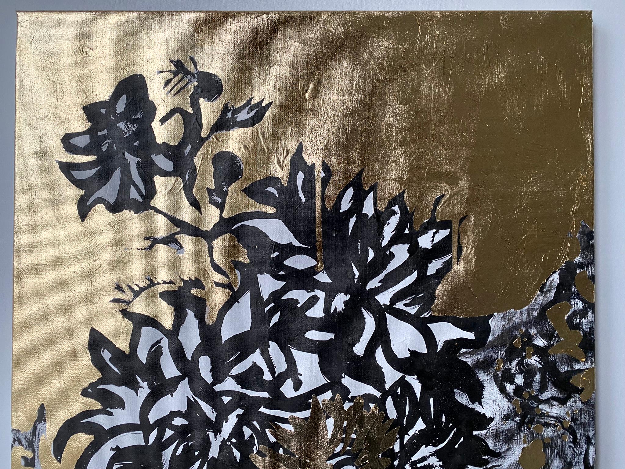 Set originale-Nostalgia-British Awarded-Inchiostro a foglia d'oro su tela-DrawingTimeSeries in vendita 2