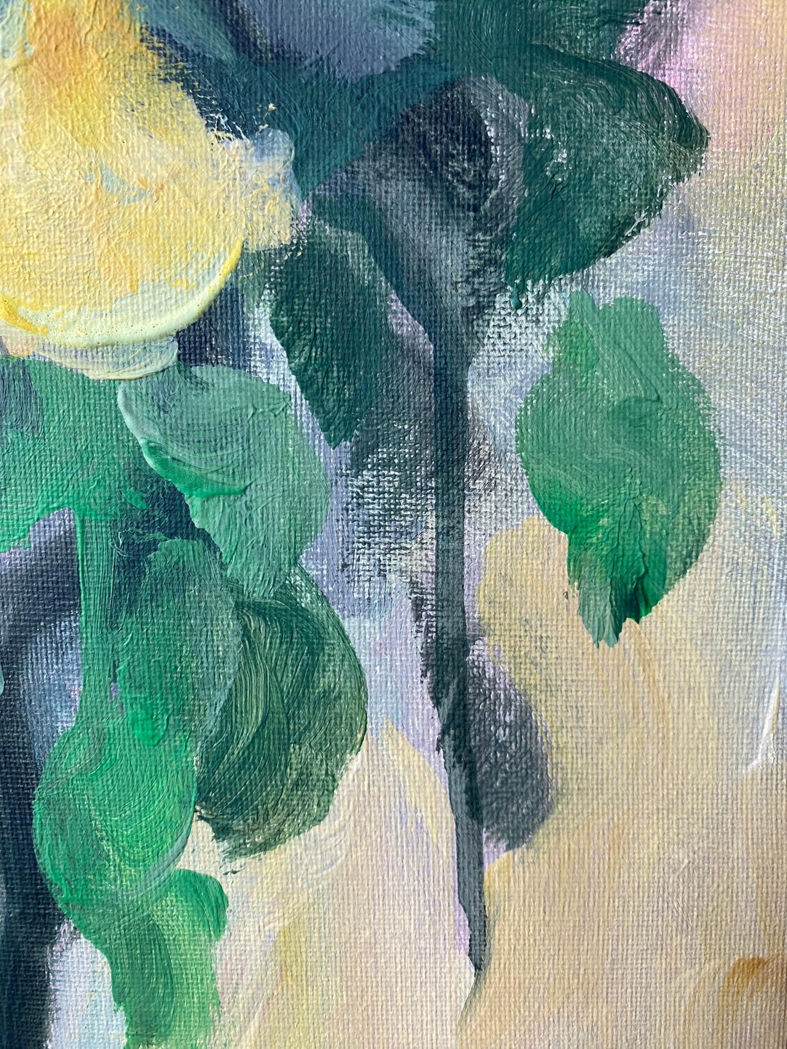 Set originale di 2-La Vie en Rose-Olio-Premio Britannico Artista-Rasariano-Rosa Inglese 7