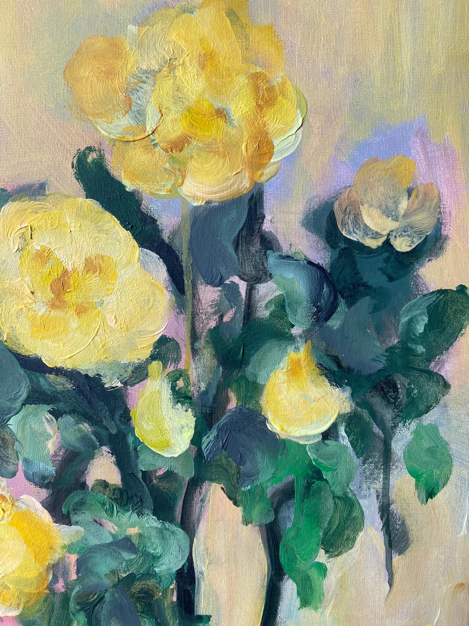 Set originale di 2-La Vie en Rose-Olio-Premio Britannico Artista-Rasariano-Rosa Inglese 14