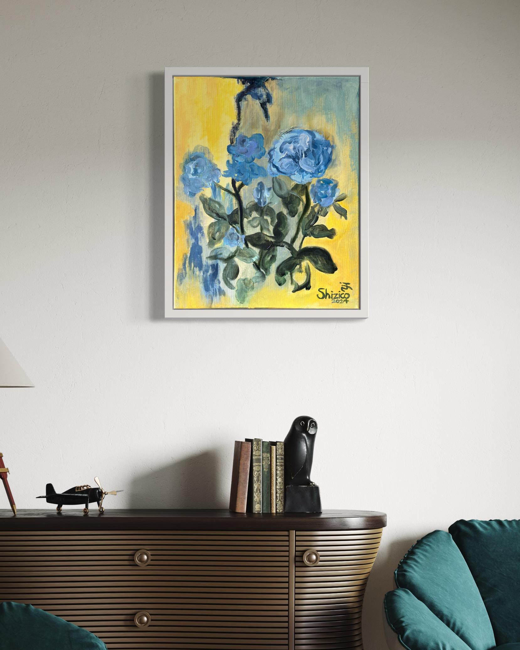 Set originale di 2-La Vie en Rose-Olio-Premio Britannico Artista-Rasariano-Rosa Inglese 1