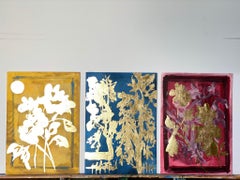 Conjunto original de 3 — Serie «Colores primarios» — Artista galardonado — Pan de oro con óleo