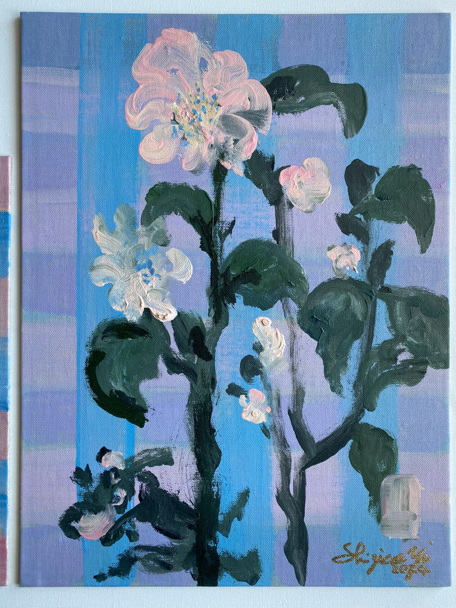 Original Set of 4-The Weaver-UK Awarded Artist-feat. Scottish Tartan andCamellia For Sale 5