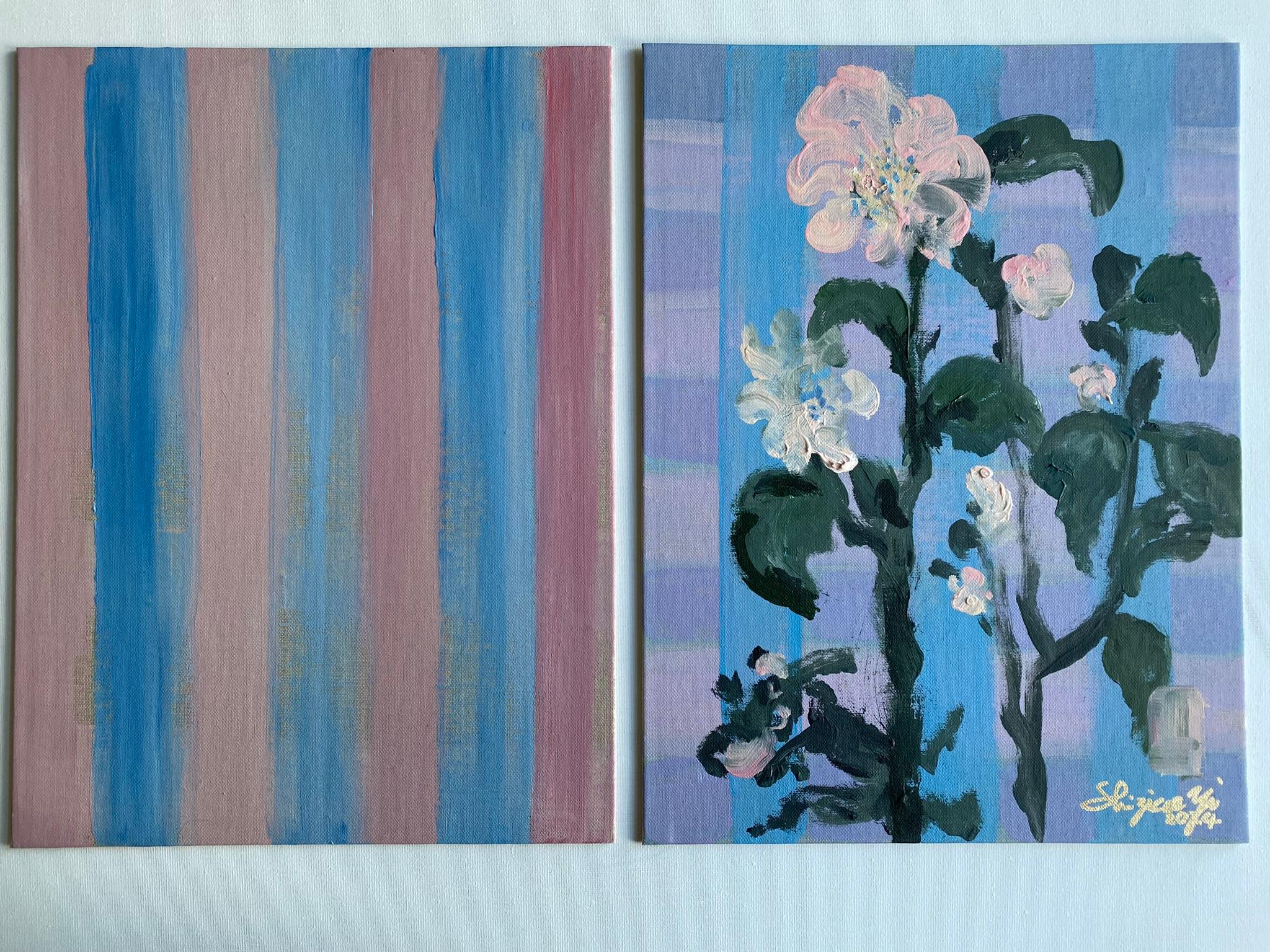 Original Set of 4-The Weaver-UK Awarded Artist-feat. Scottish Tartan andCamellia For Sale 6