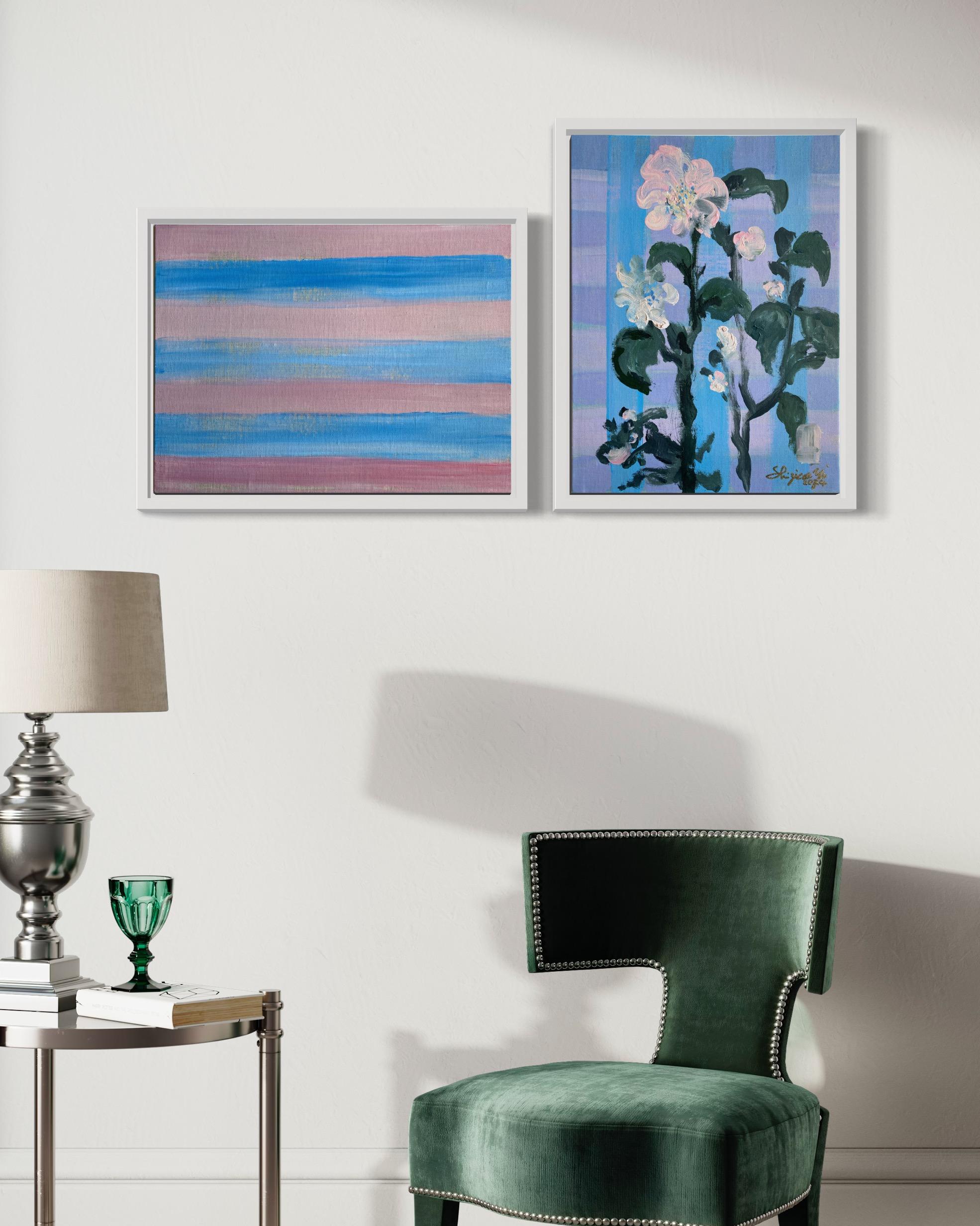 Original Set of 4-The Weaver-UK Awarded Artist-feat. Scottish Tartan andCamellia For Sale 1