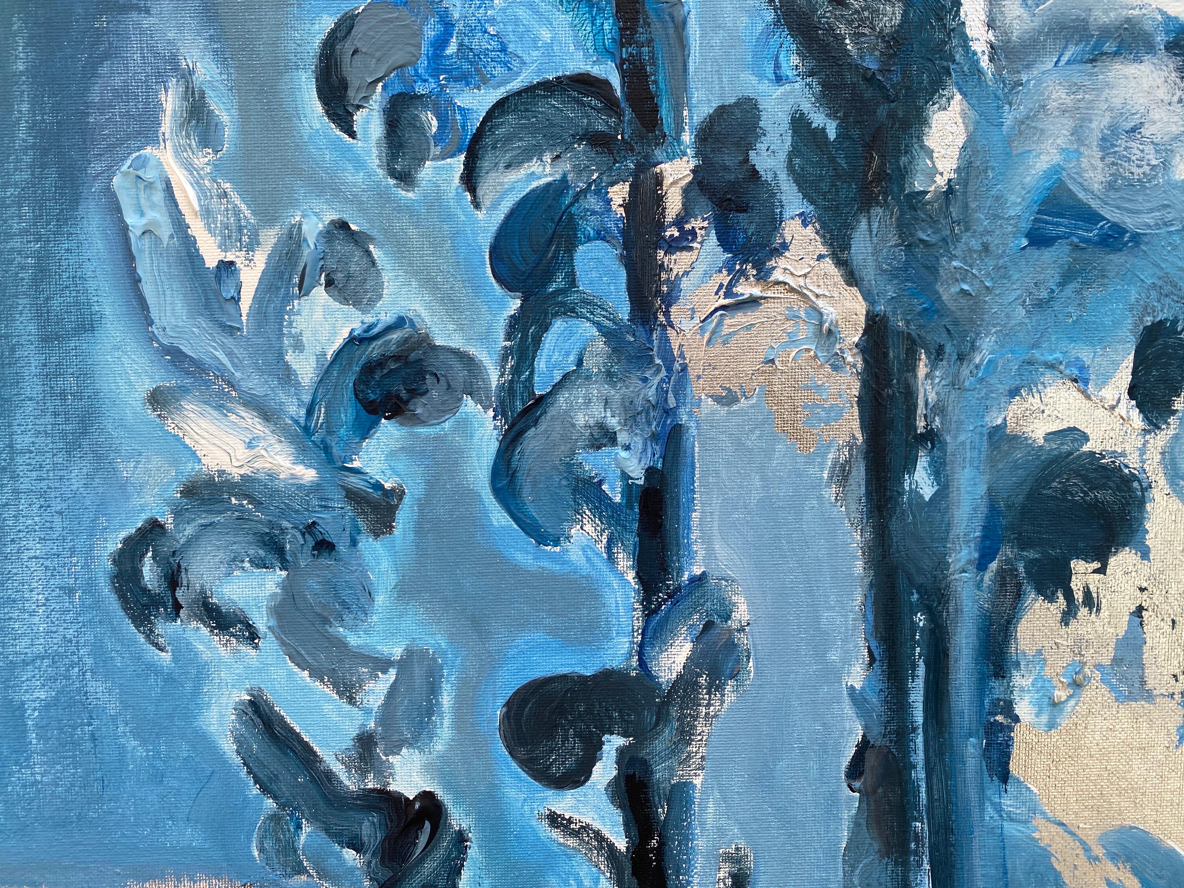 Conjunto original Serie azul primaria-Gato de verano-Mariposa blanca-Artista británico premiado en venta 2