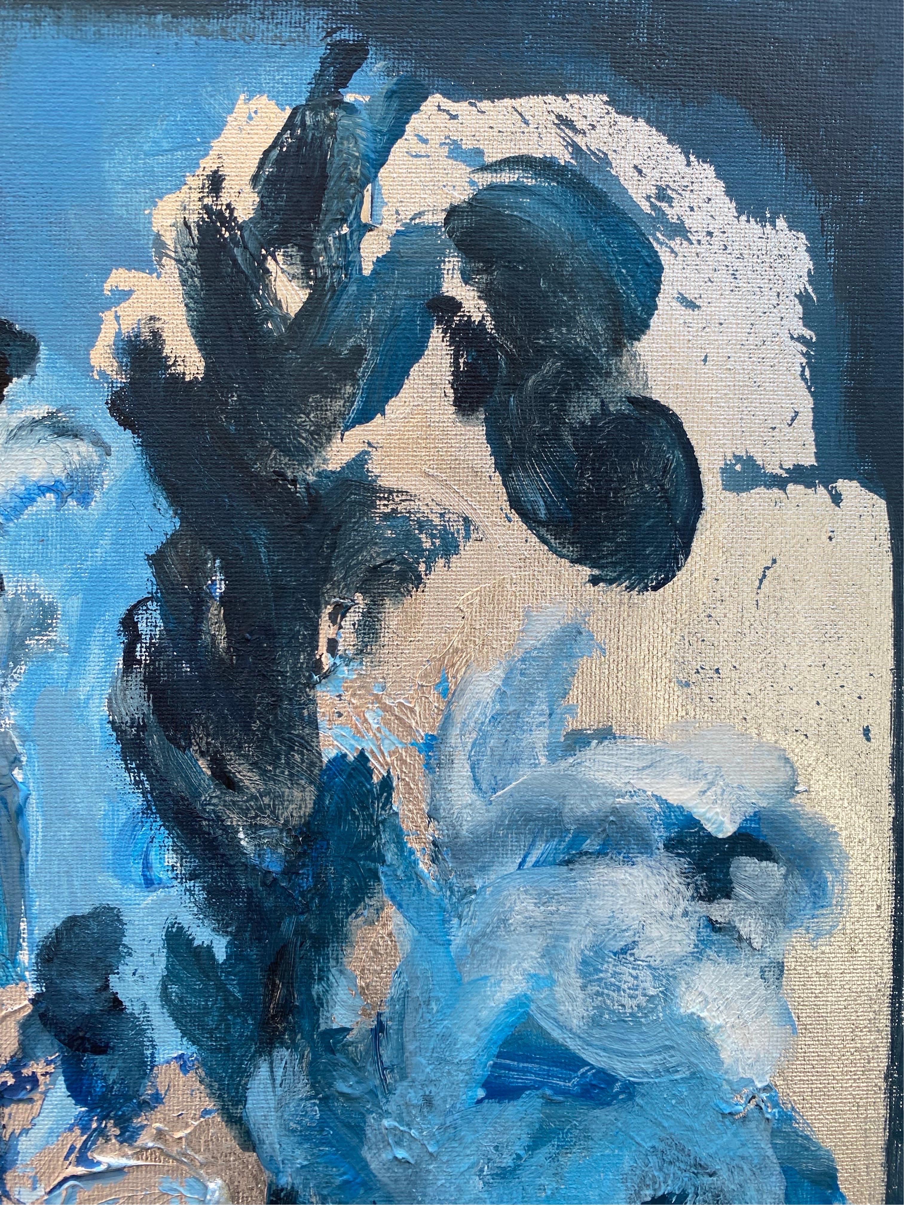 Conjunto original Serie azul primaria-Gato de verano-Mariposa blanca-Artista británico premiado en venta 3