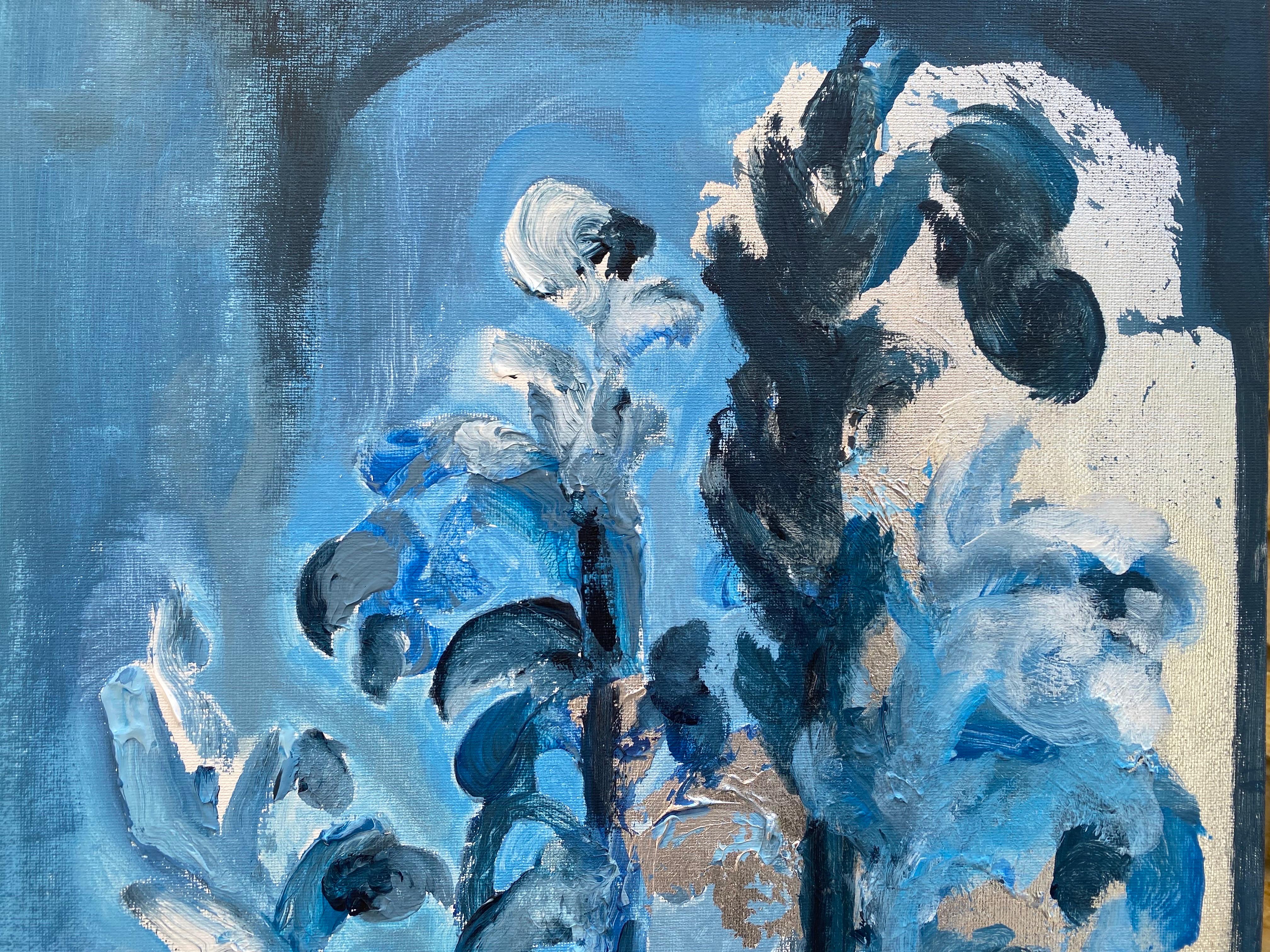 Conjunto original Serie azul primaria-Gato de verano-Mariposa blanca-Artista británico premiado en venta 4