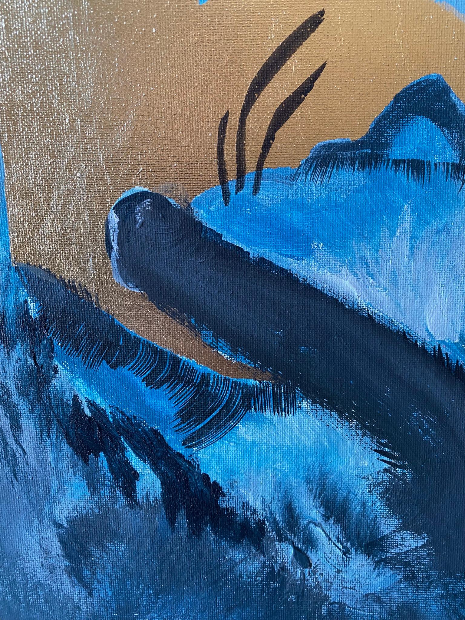 Conjunto original Serie azul primaria-Gato de verano-Mariposa blanca-Artista británico premiado en venta 11