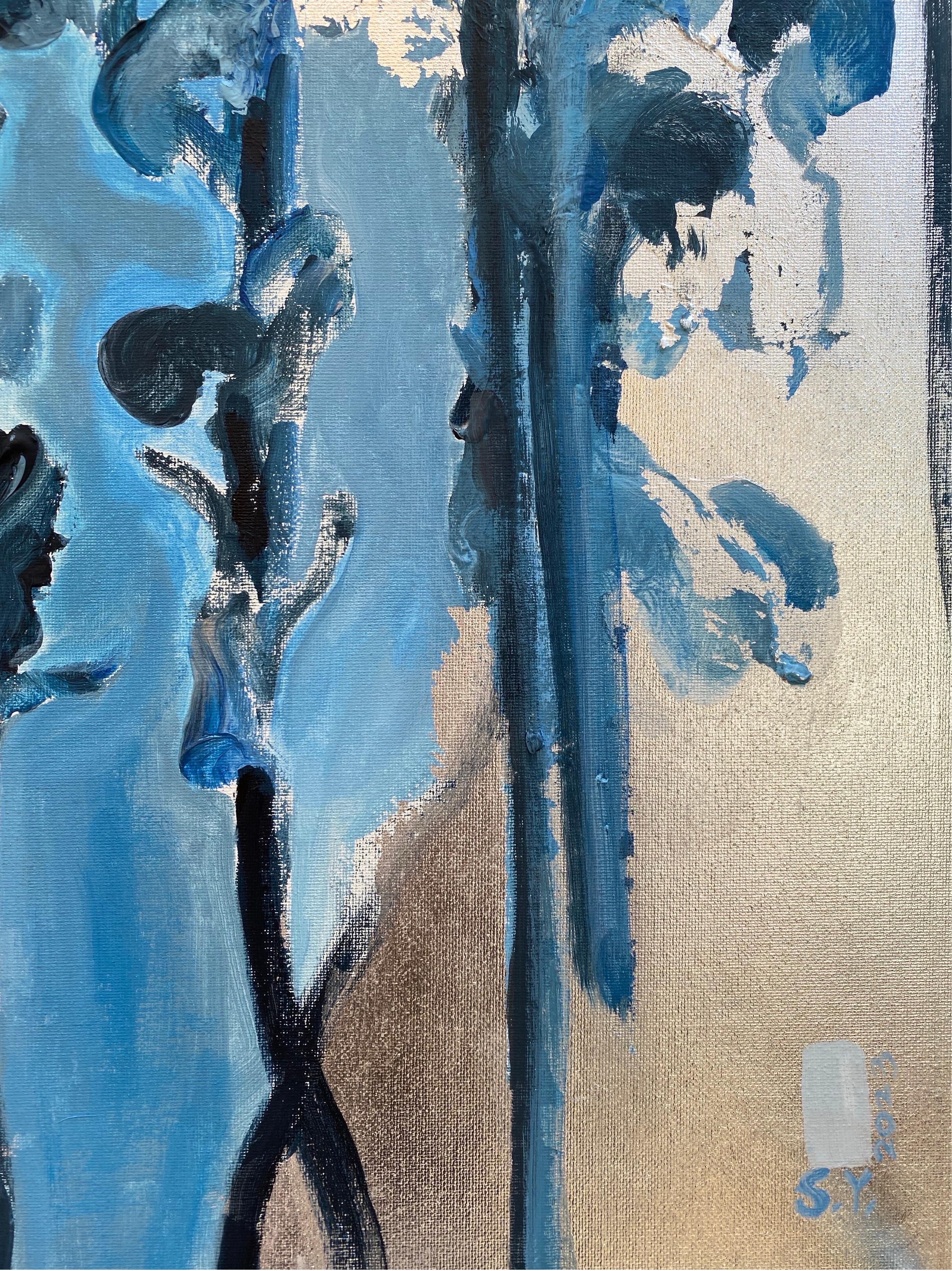 Conjunto original Serie azul primaria-Gato de verano-Mariposa blanca-Artista británico premiado en venta 7