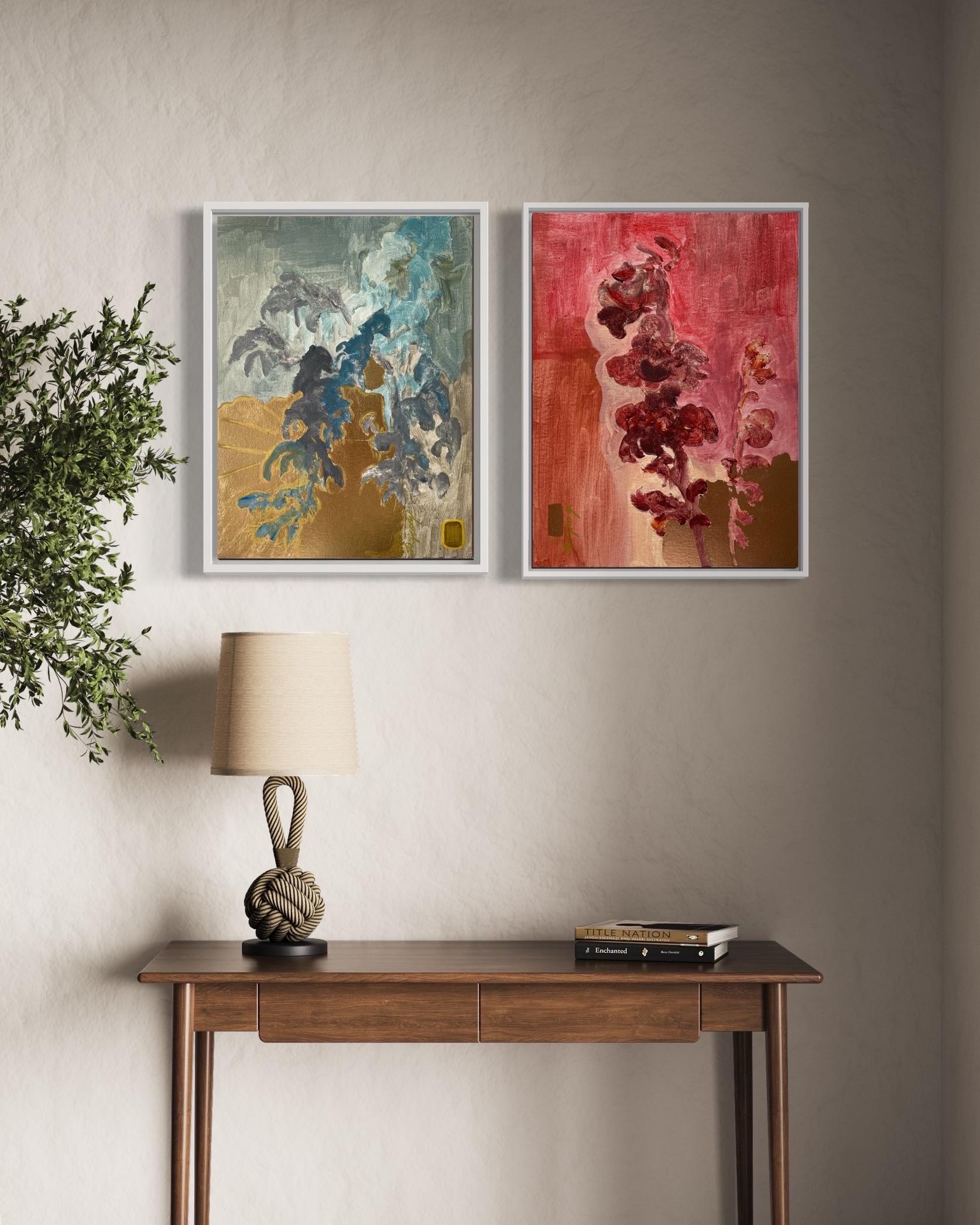 Special Set Offer! This is a stunning set of works by Shizico Yi on Canvas Boards includes:
Sunlit-Primary Colour Series- Blue
Sunlit-Primary Colour Series- Red

1- Primary Colour Series- Blue is Shizico Yi's latest project, inspired by Japanese