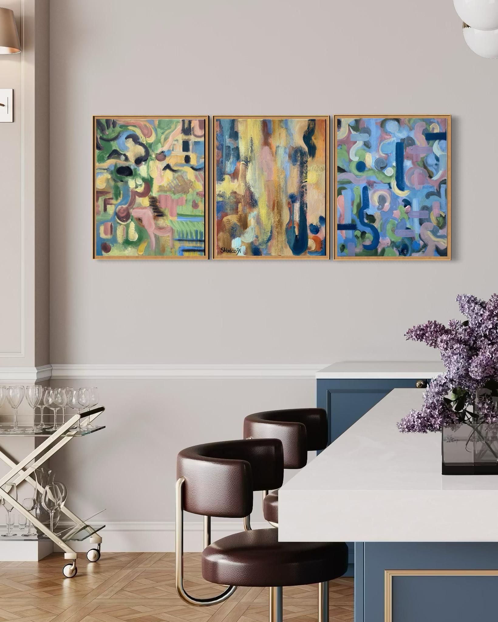 Original Spring Triptych-British Awarded Artist-Abstract British Contemporary For Sale 16