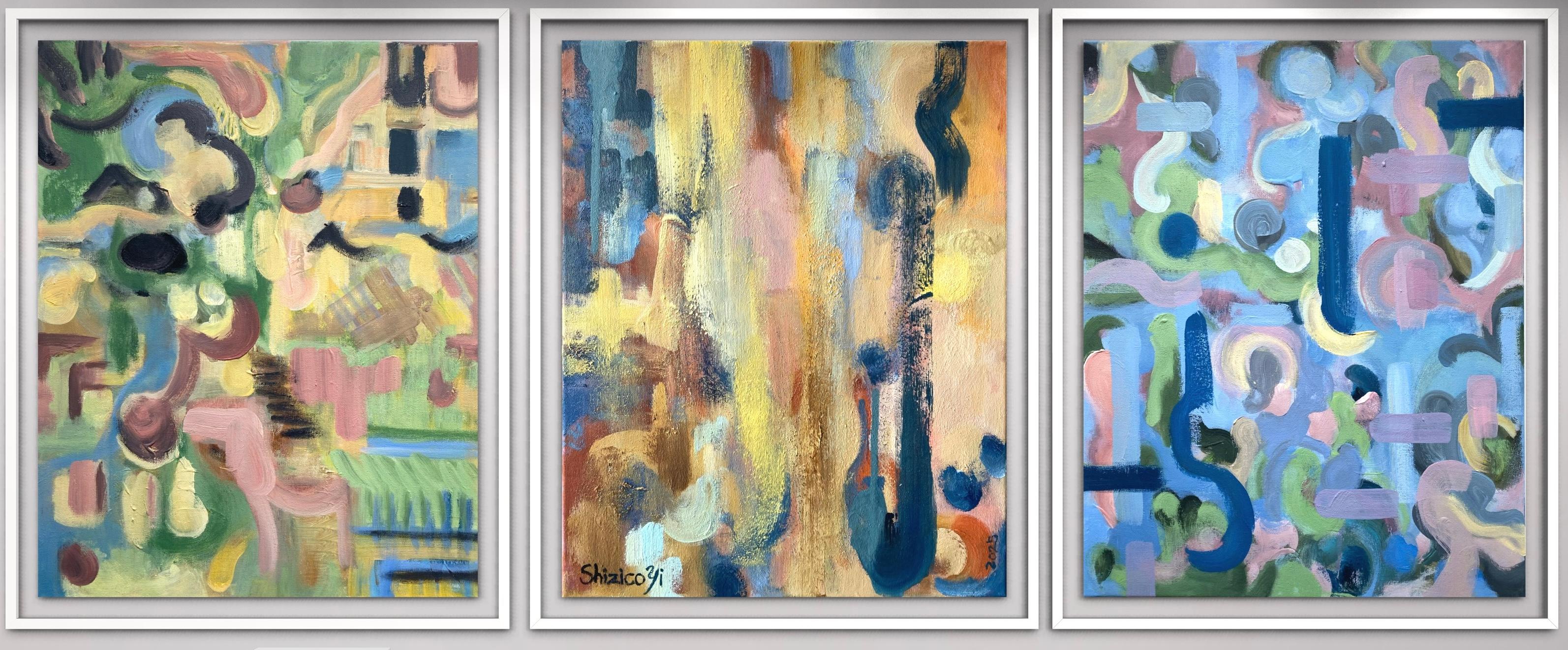 Original Spring Triptych-British Awarded Artist-Abstract British Contemporary