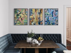 Original Spring Triptych-British Awarded Artist-Abstract British Contemporary