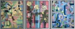 Original Spring Triptych-British Awarded Artist-Abstract British Contemporary