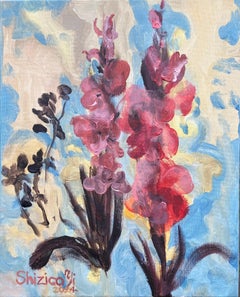 Original-Summer Bloom-Gladiolus Glow -UK Awarded Artist-Exhibition Collection