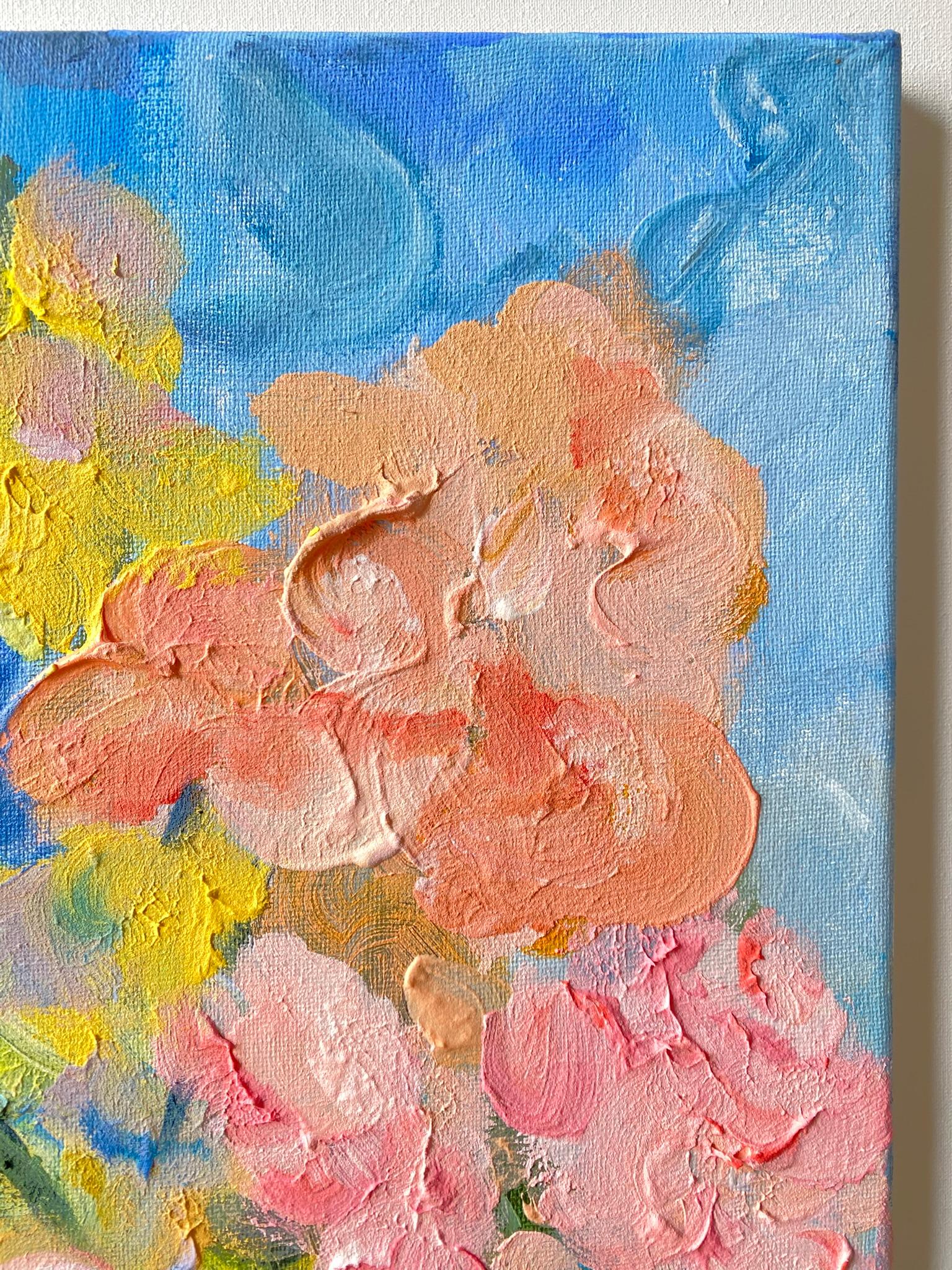 Originale-Summer Bloom Series-Artista britannico premiato-Impasto-oil-plein air garden - Painting Impressionismo astratto di Shizico Yi